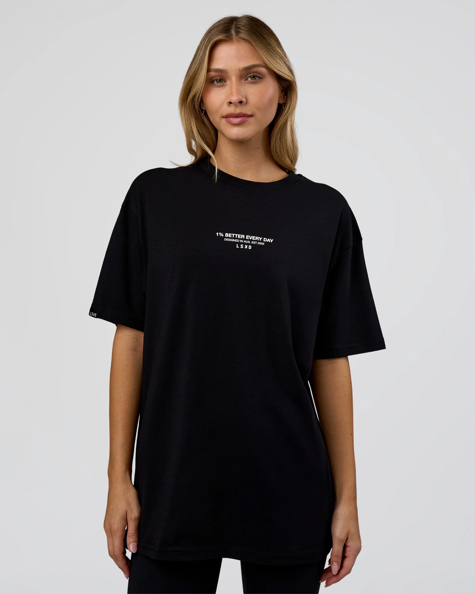 1% Better Every Day EST FLXCotton Oversized Tee - Black - Image 4