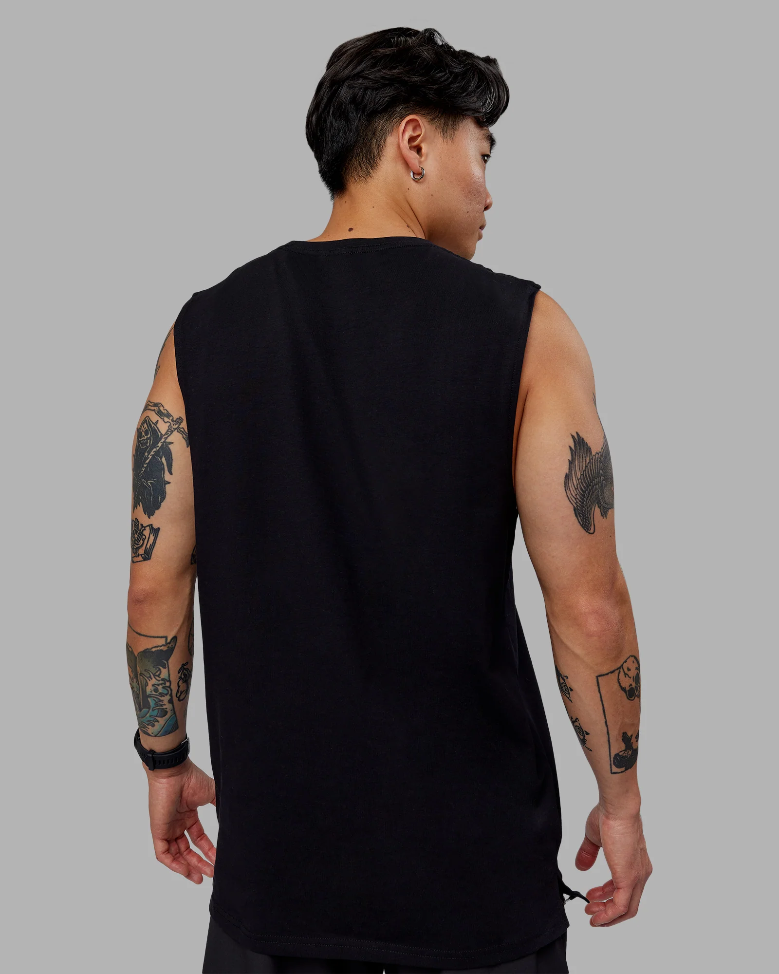 1% Better FLXCotton Training Fit Tank - Black-White - Image 3