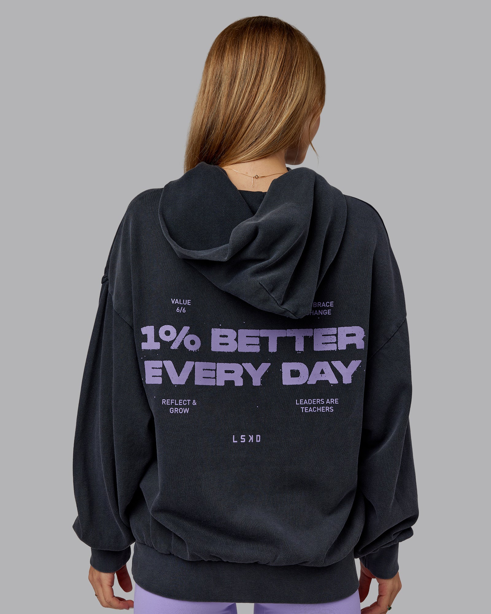 1% Better Value Series Oversized Hoodie - Black-Violet Ray - Image 2