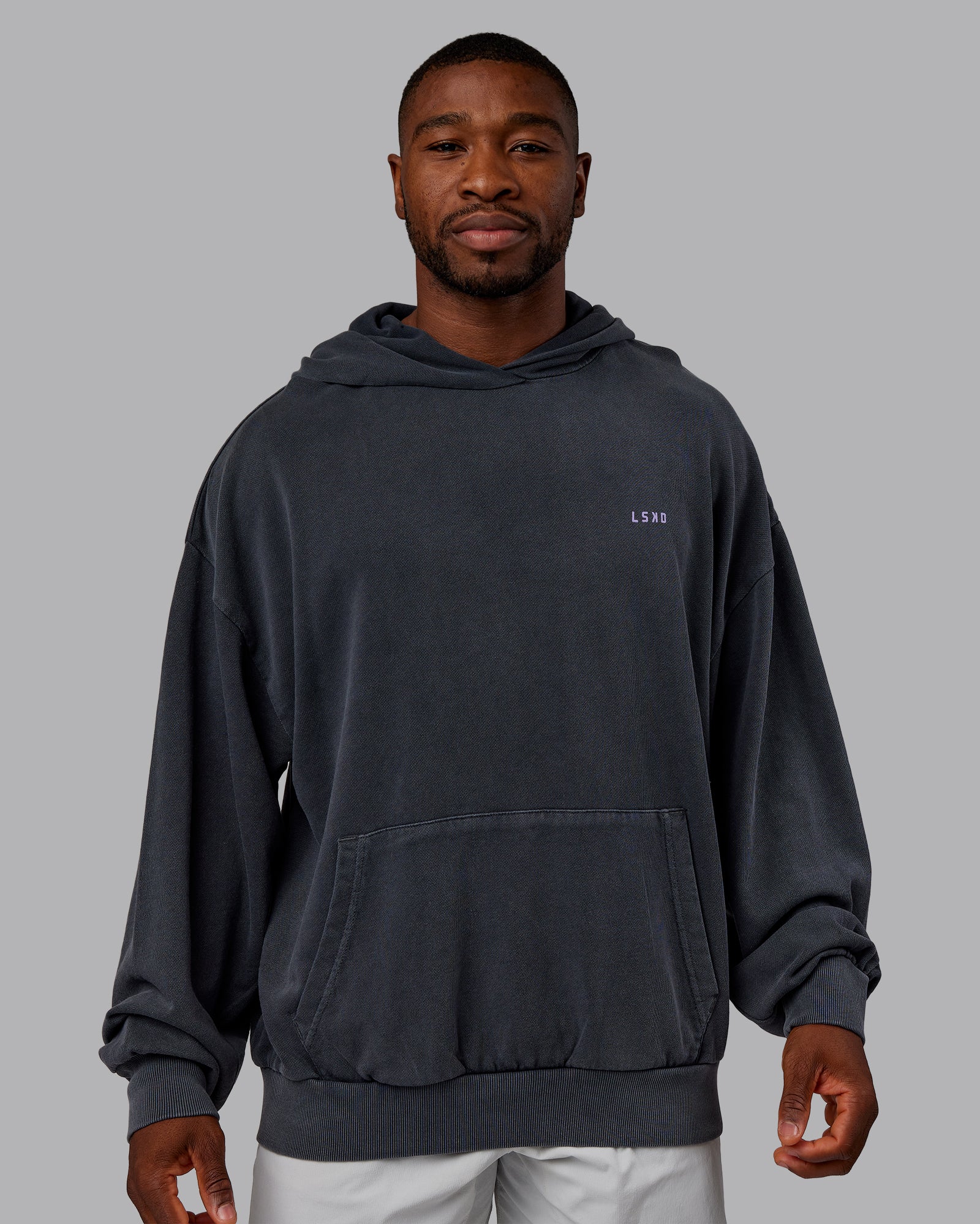 1% Better Value Series Oversized Hoodie - Black-Violet Ray - Image 3