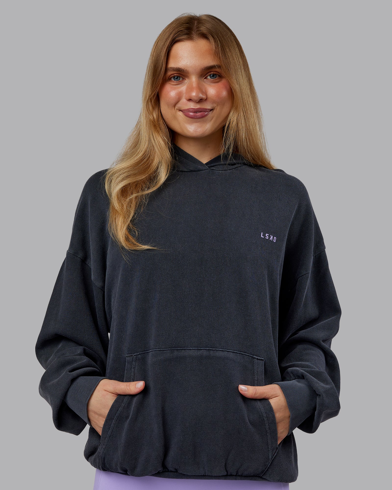 1% Better Value Series Oversized Hoodie - Black-Violet Ray - Image 4