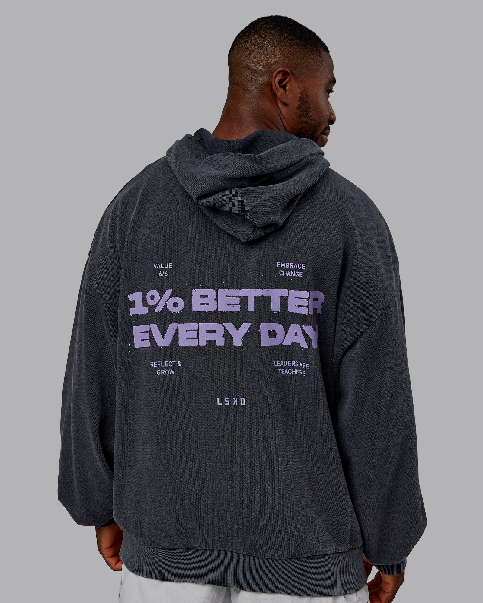 1% Better Value Series Oversized Hoodie - Black-Violet Ray - Image 7