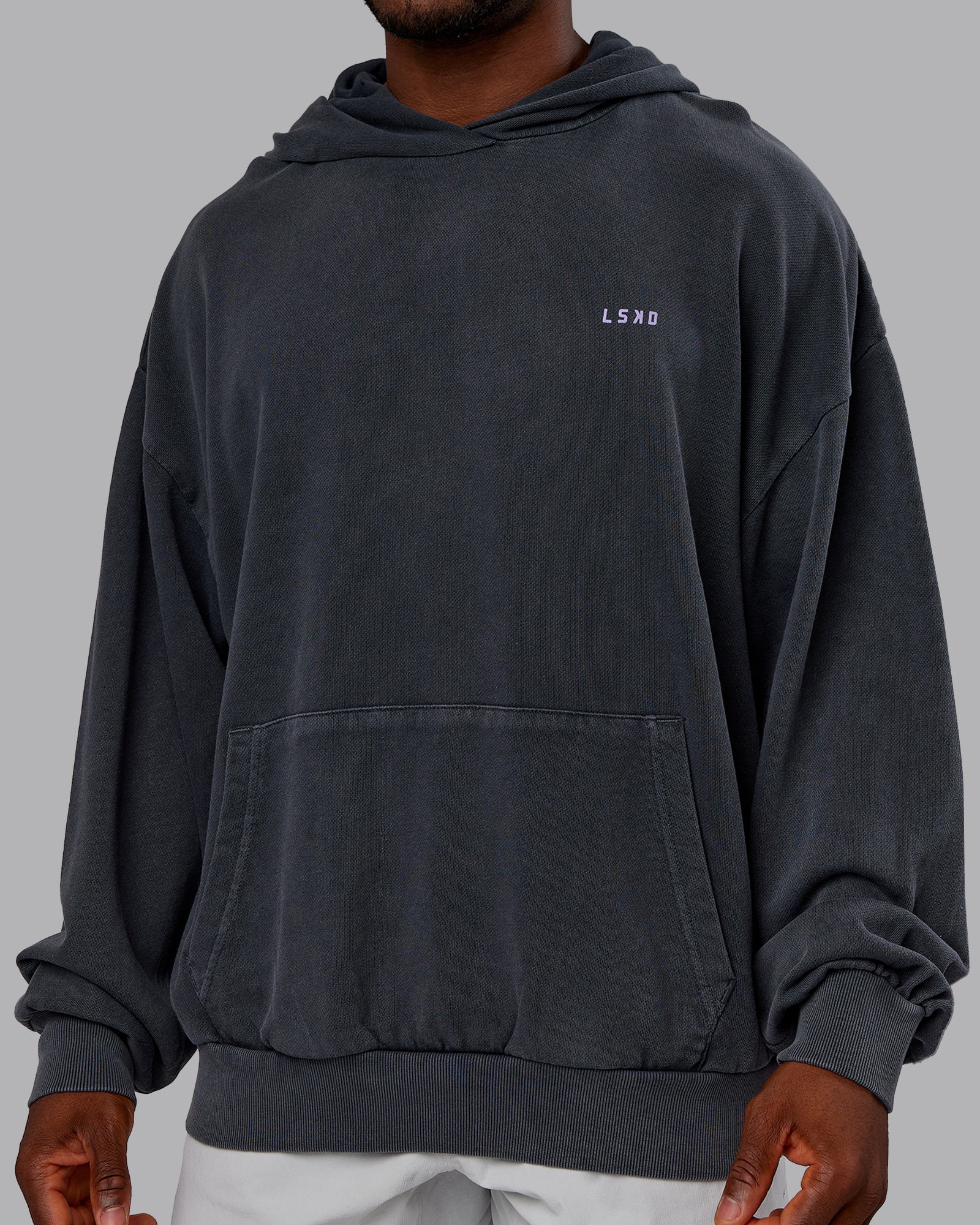 1% Better Value Series Oversized Hoodie - Black-Violet Ray - Image 8