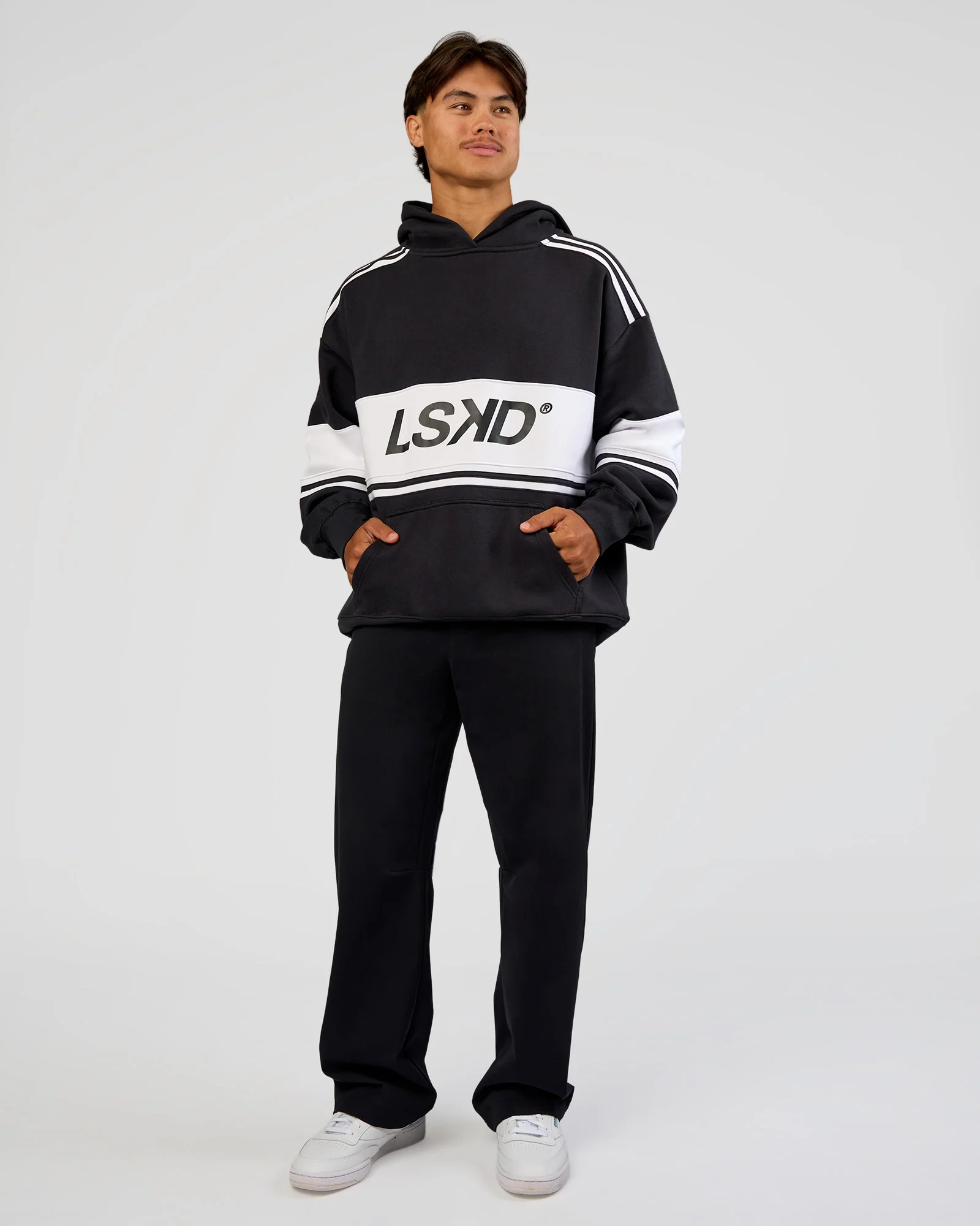 A-Team Oversized Hoodie - Caviar-White - Image 10
