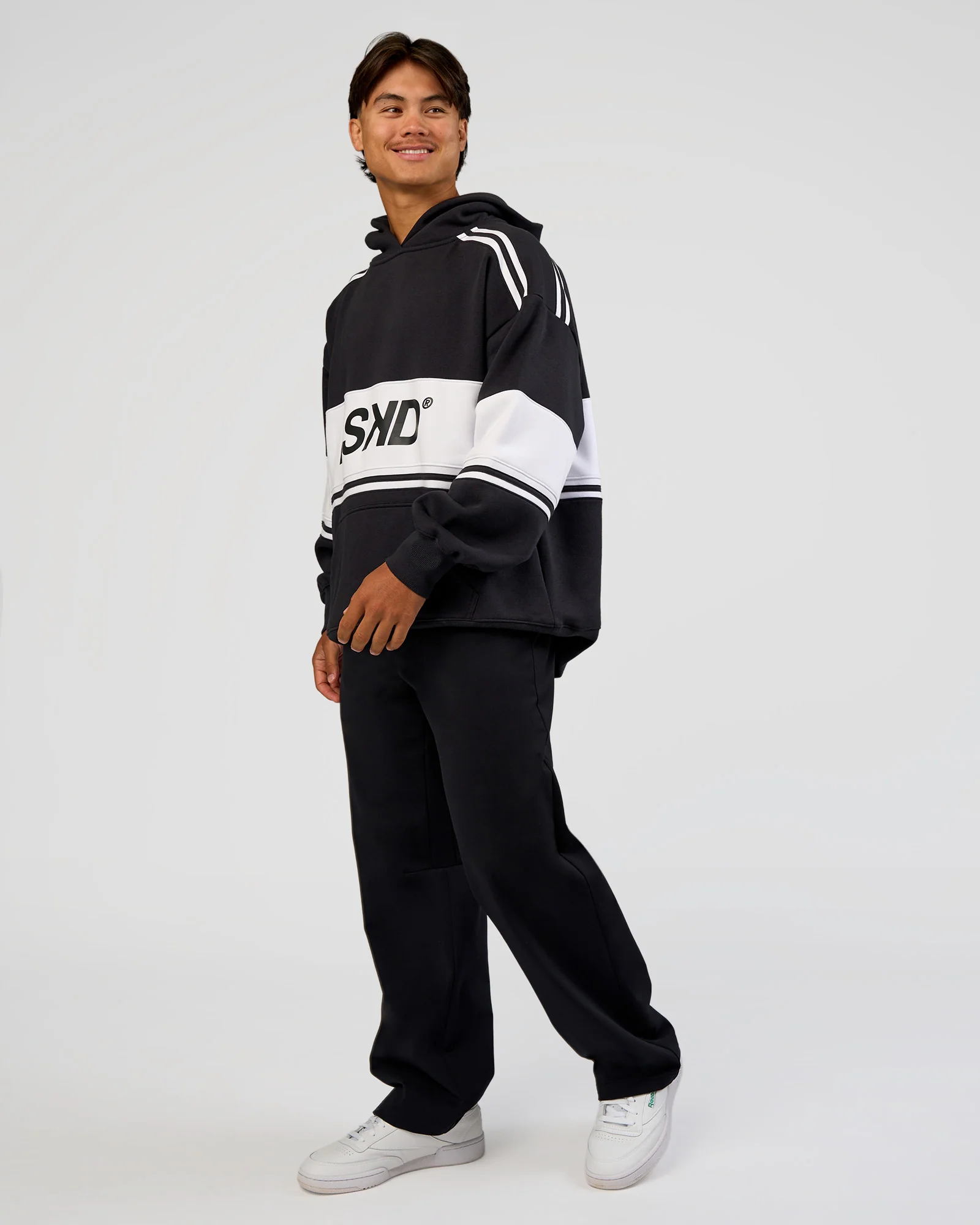A-Team Oversized Hoodie - Caviar-White - Image 3