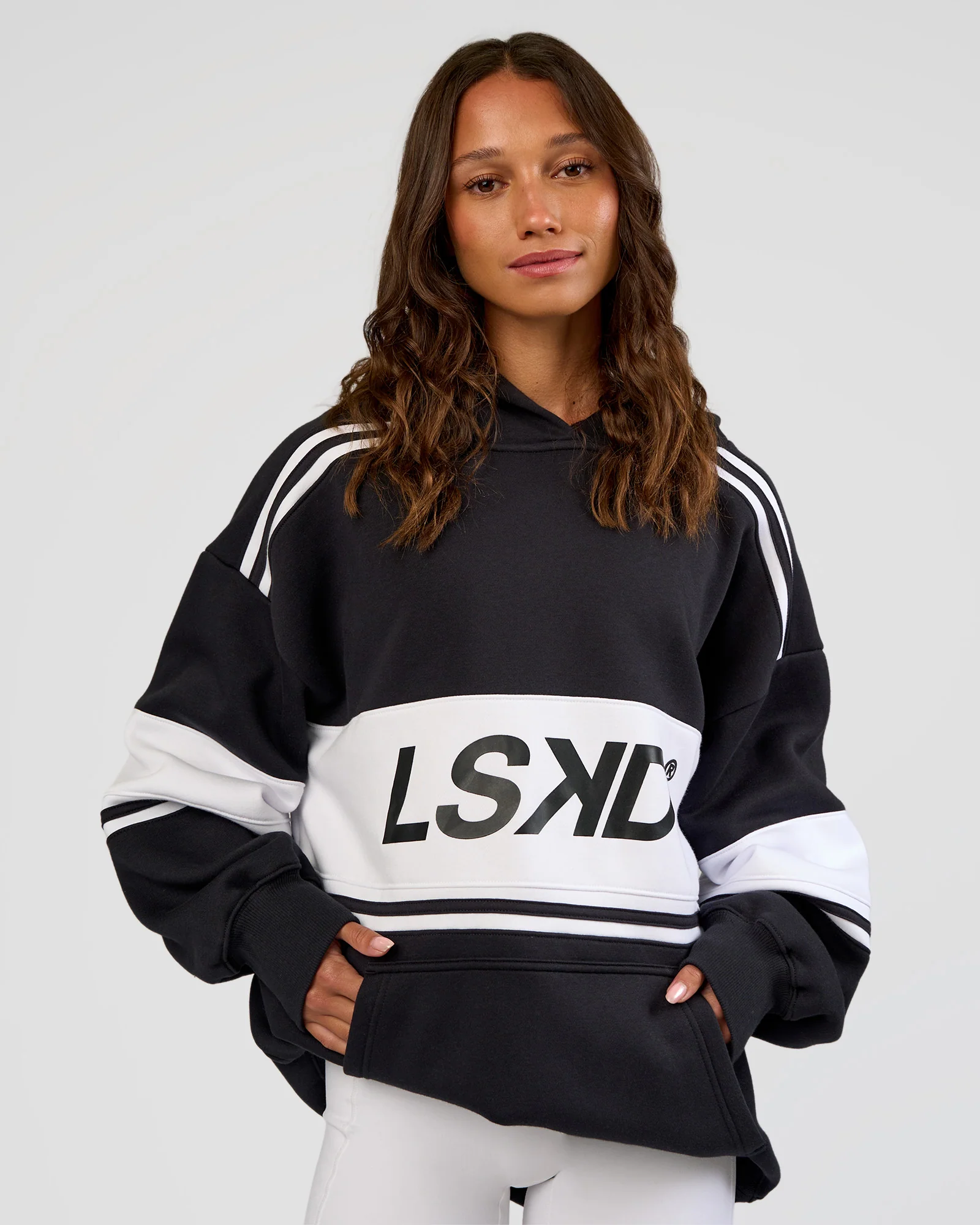 A-Team Oversized Hoodie - Caviar-White - Image 4