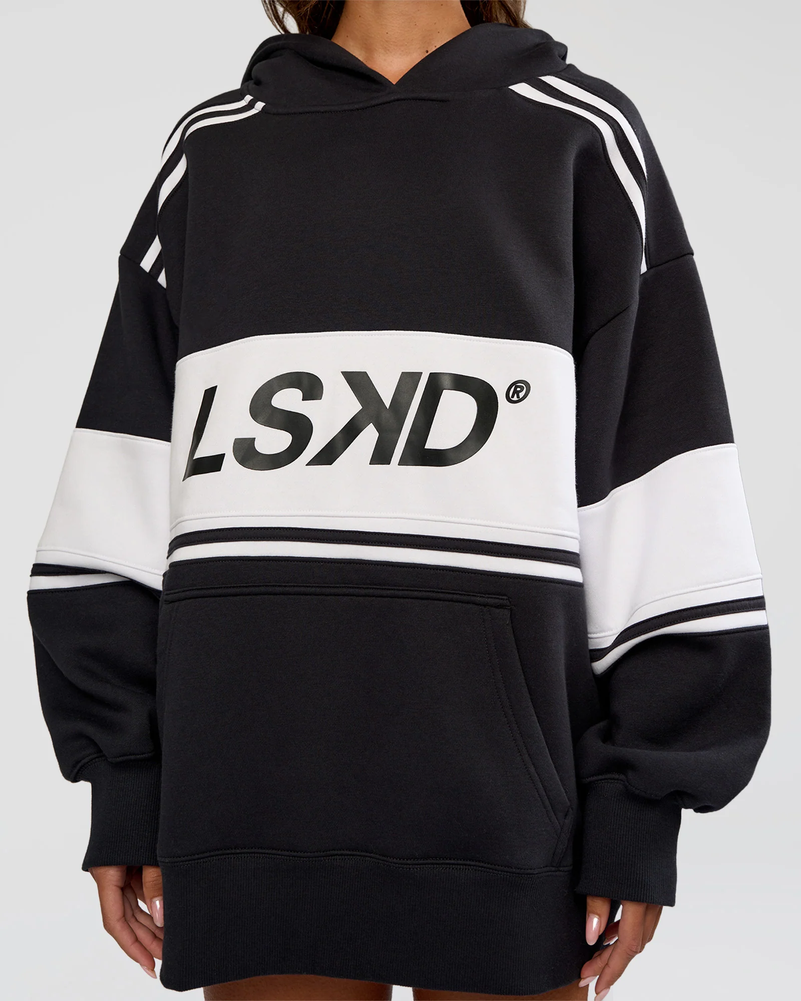 A-Team Oversized Hoodie - Caviar-White - Image 9