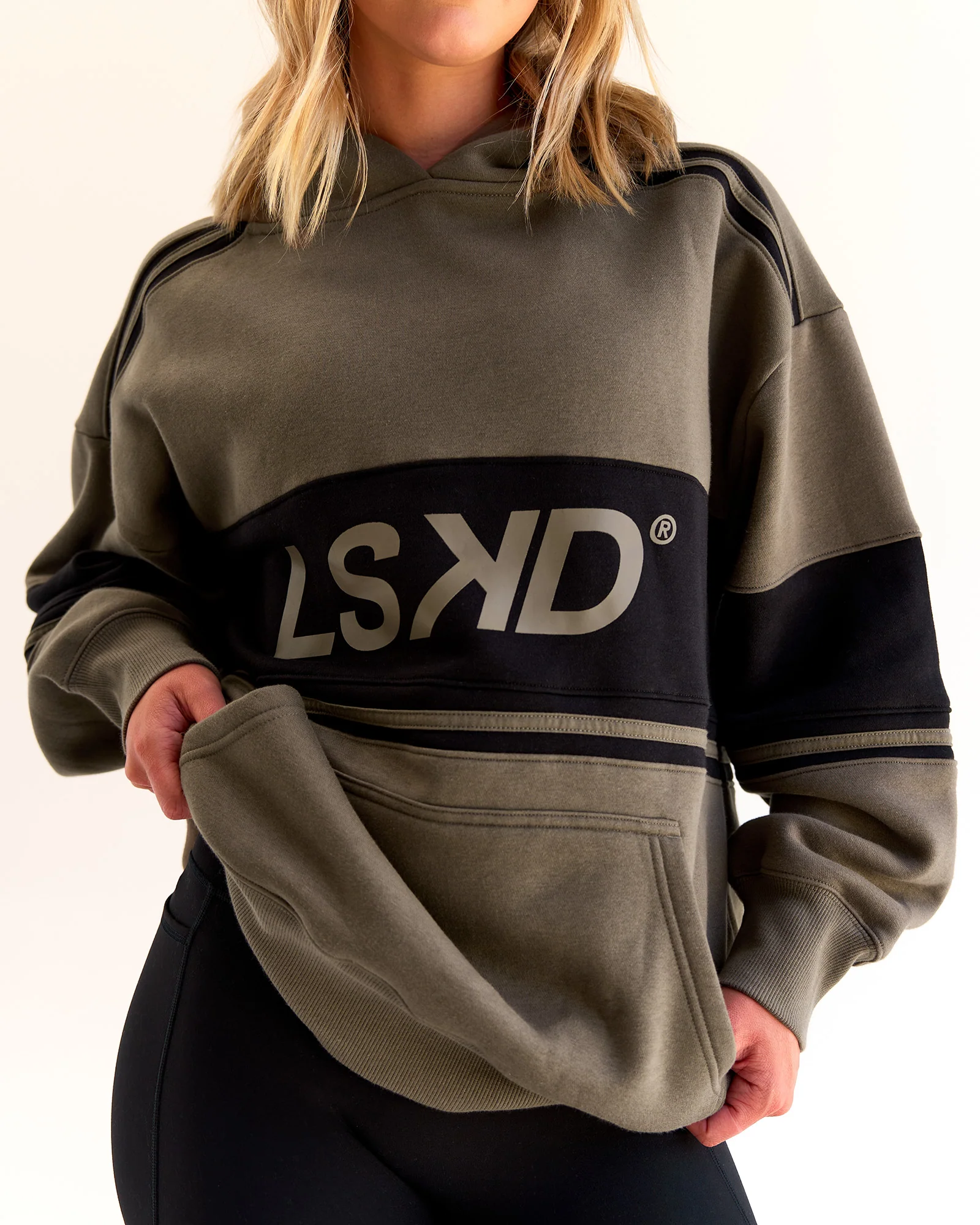A-Team Oversized Hoodie - Walnut Grey-Caviar - Image 10