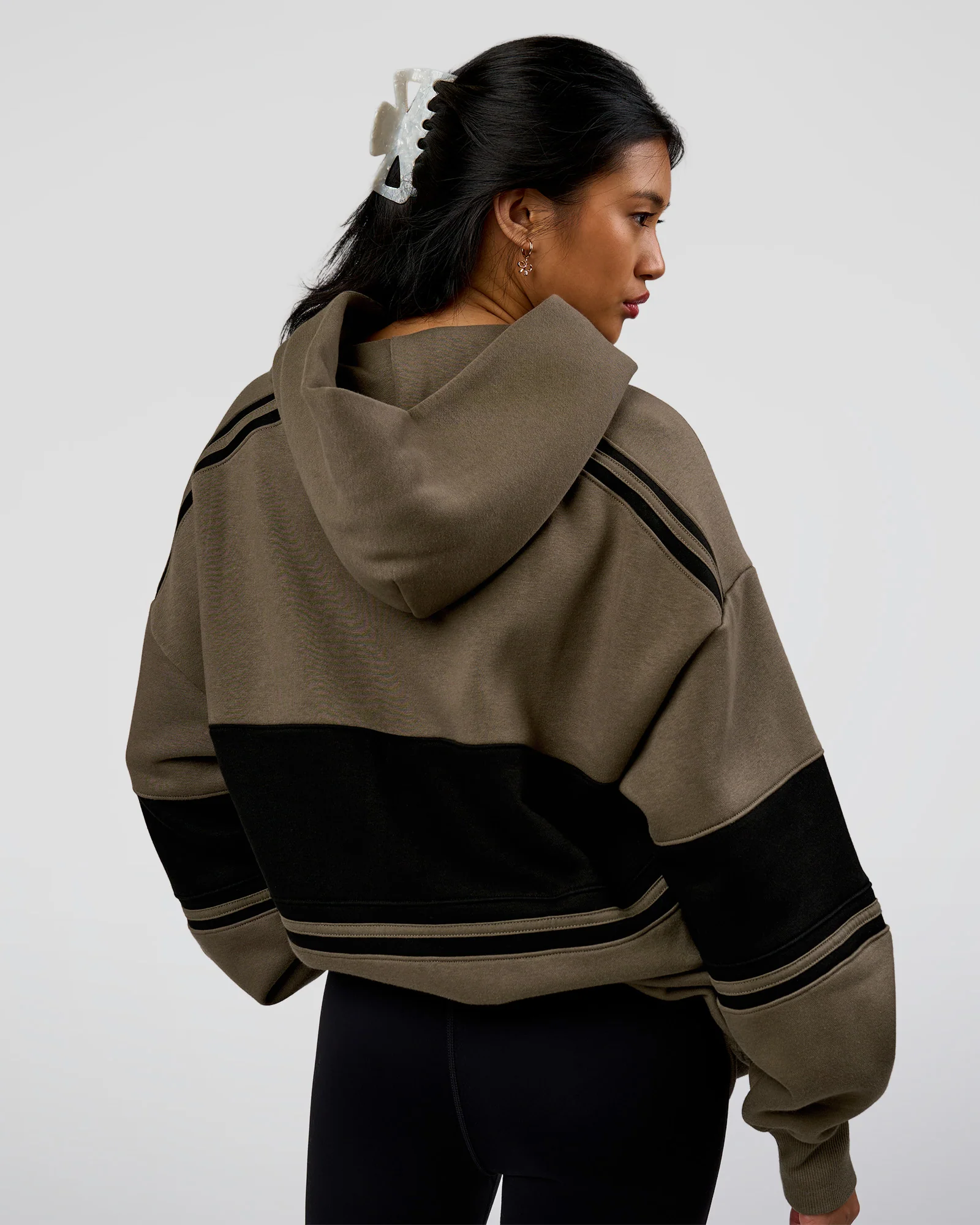 A-Team Oversized Hoodie - Walnut Grey-Caviar - Image 5