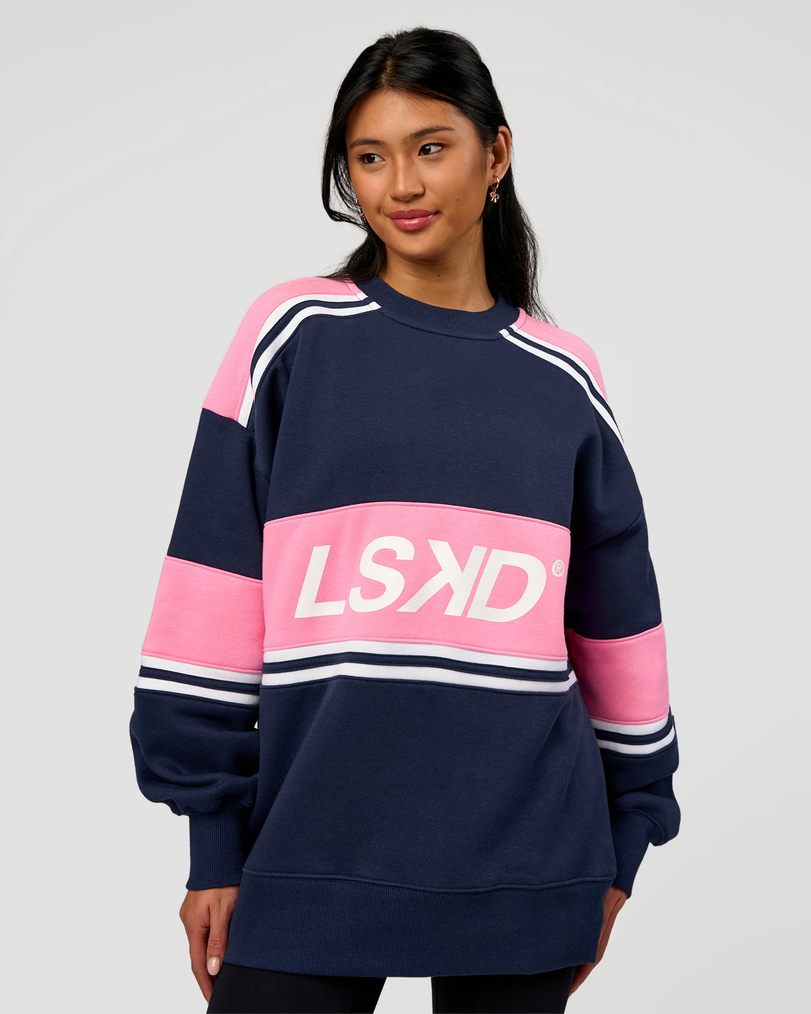 A-Team Sweater Oversize - Future Navy-Candy Pink - Image 4