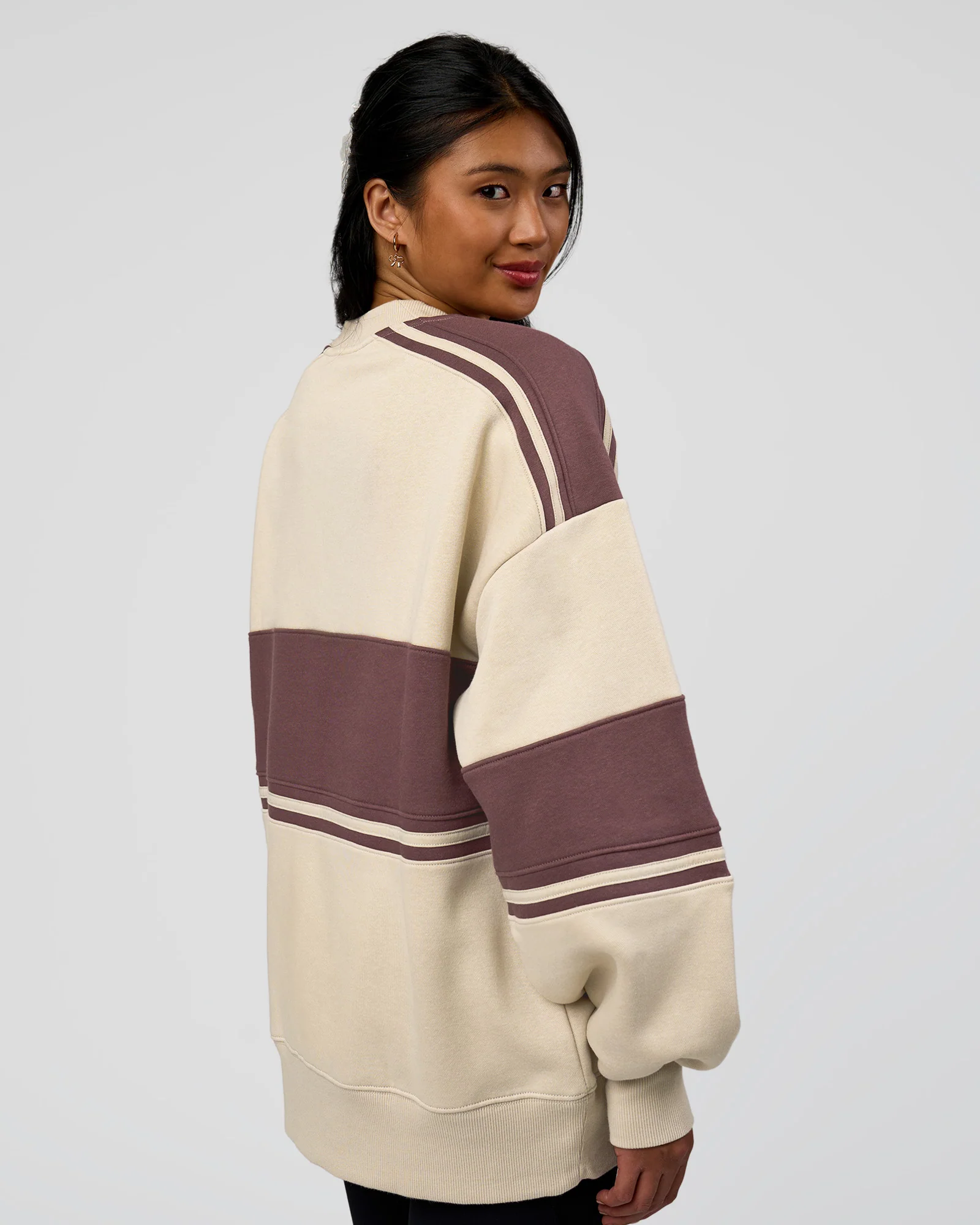 A-Team Sweater Oversize - Shale Beige-Cocoa Powder - Image 10
