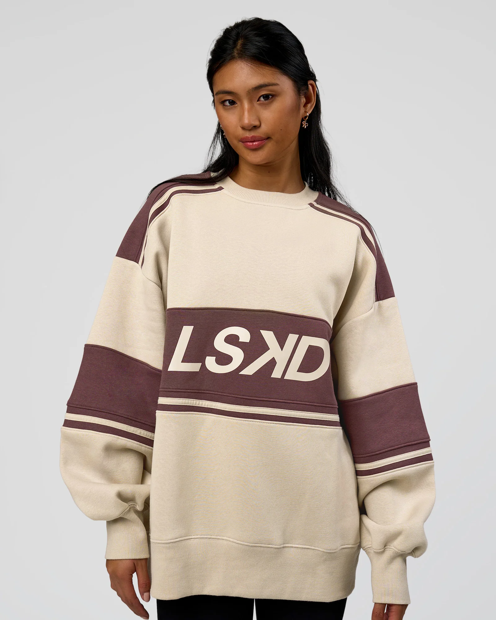 A-Team Sweater Oversize - Shale Beige-Cocoa Powder - Image 11