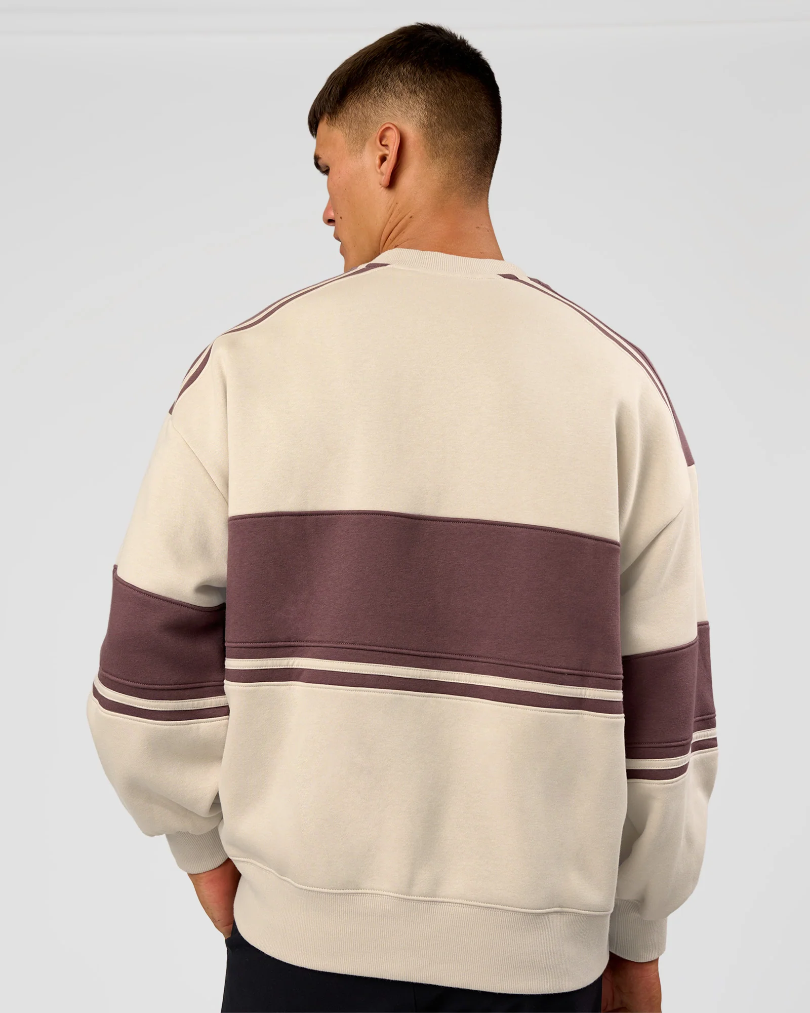 A-Team Sweater Oversize - Shale Beige-Cocoa Powder - Image 4