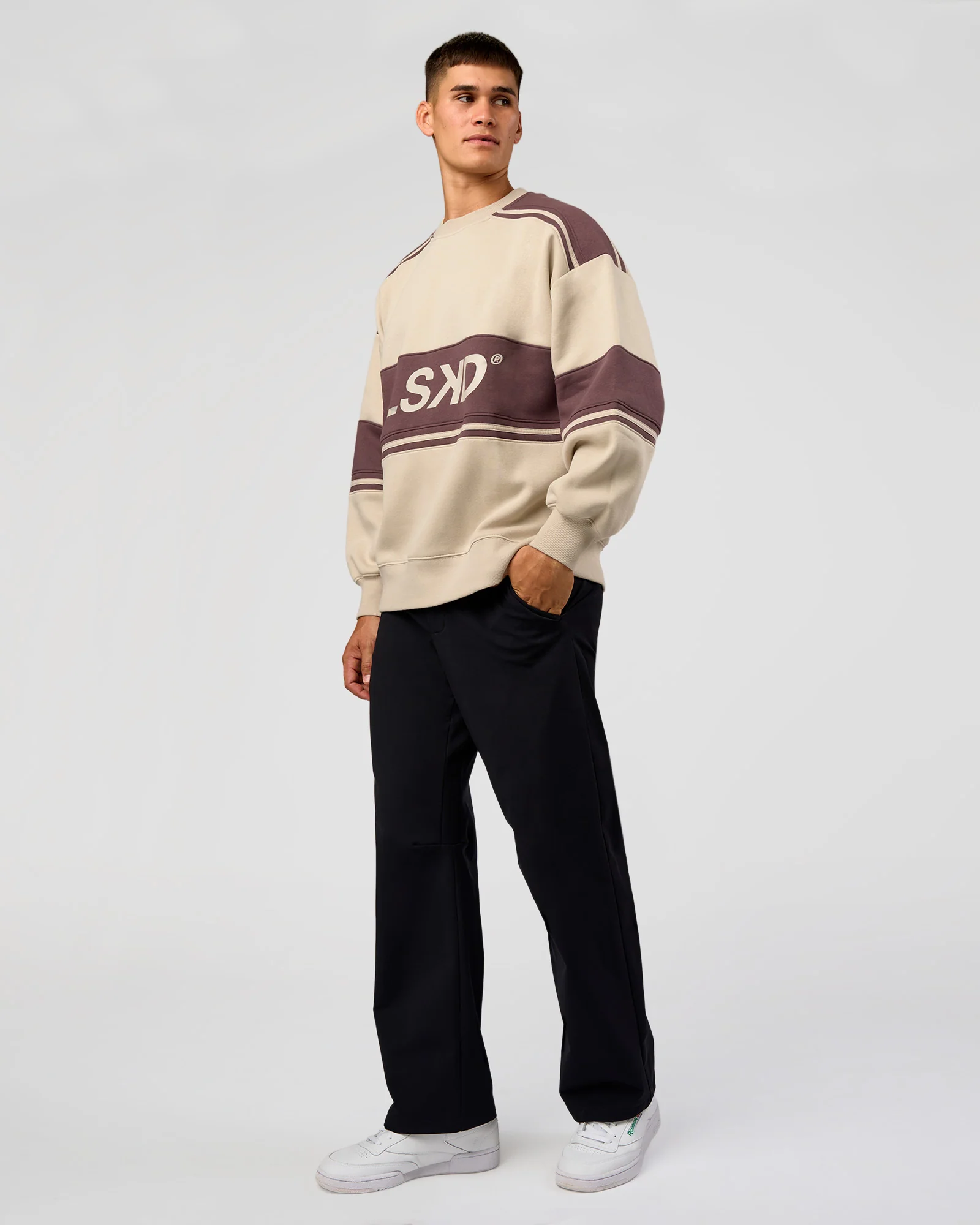 A-Team Sweater Oversize - Shale Beige-Cocoa Powder - Image 6