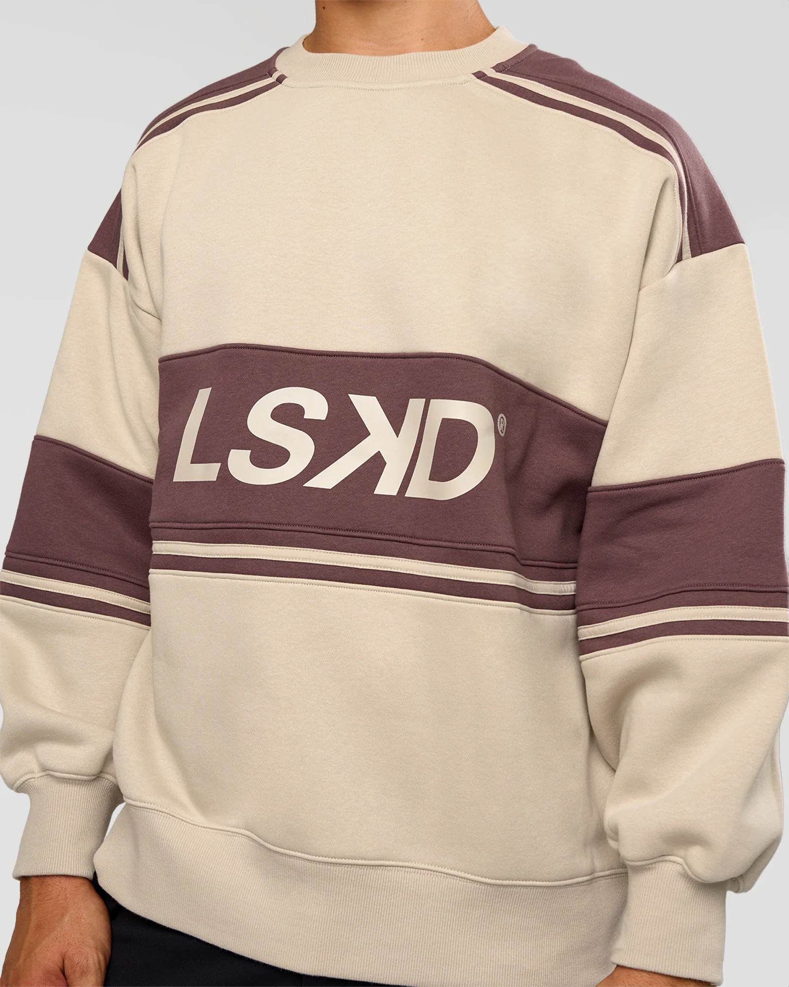 A-Team Sweater Oversize - Shale Beige-Cocoa Powder - Image 8