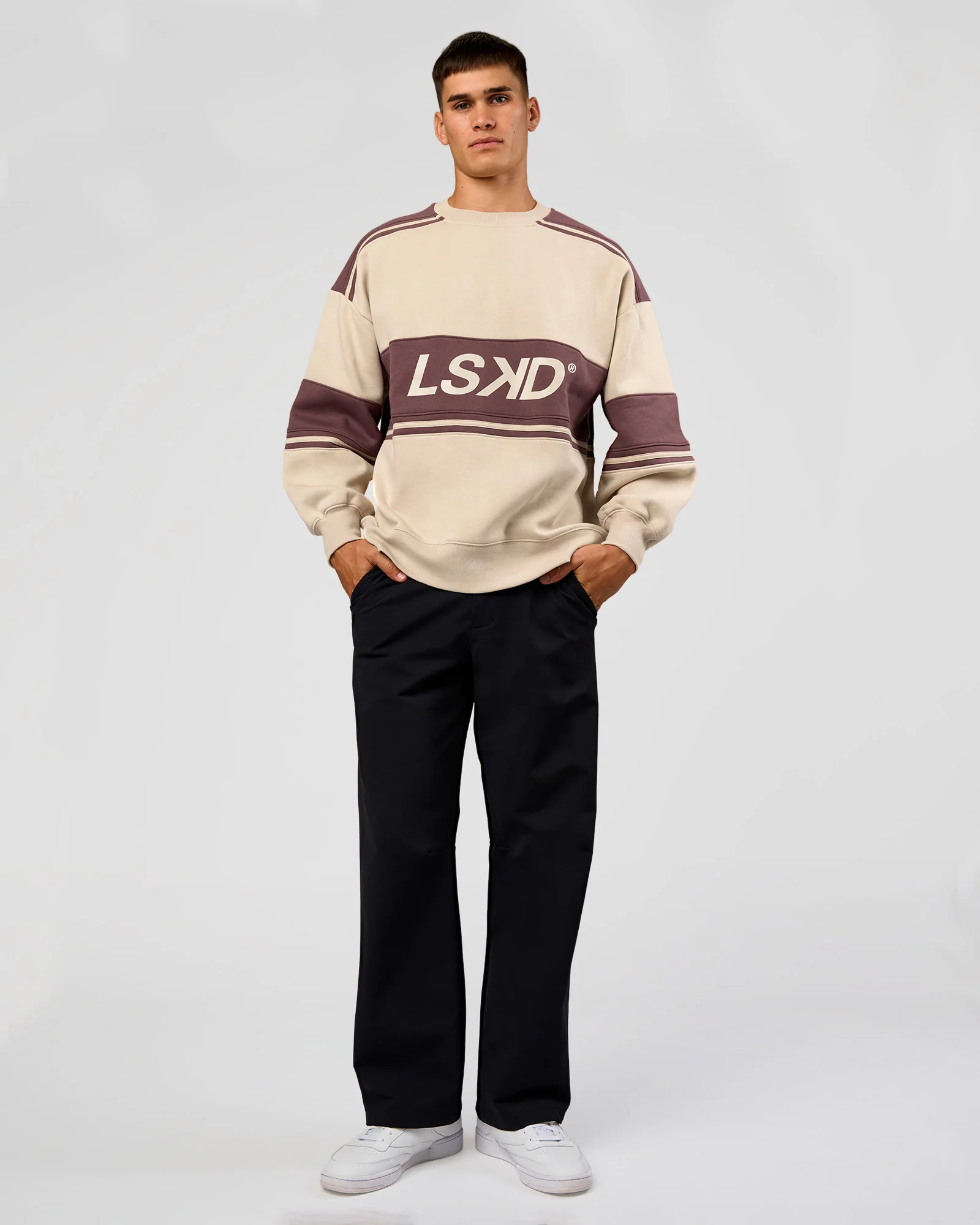 A-Team Sweater Oversize - Shale Beige-Cocoa Powder - Image 9