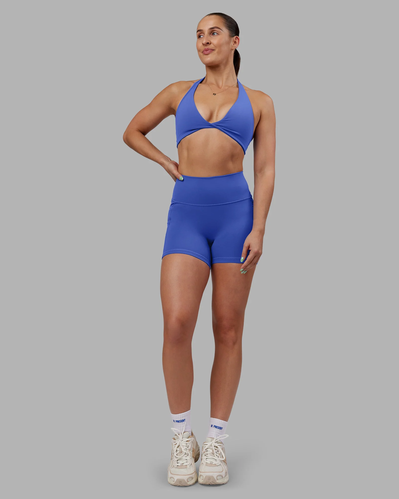 Abs Agile Halter Sports Bra - Power Cobalt - Image 4