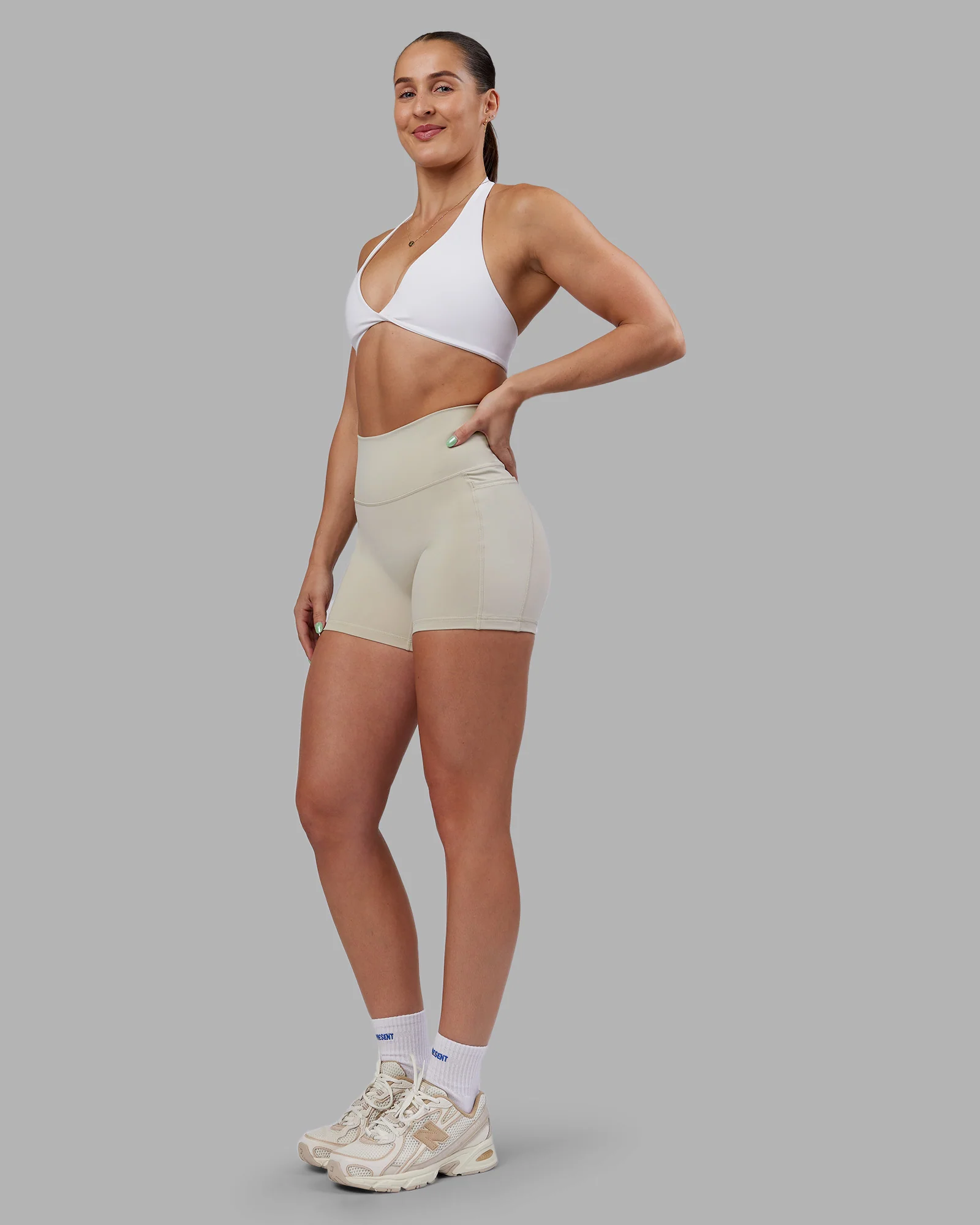 Abs Agile Halter Sports Bra - White - Image 3