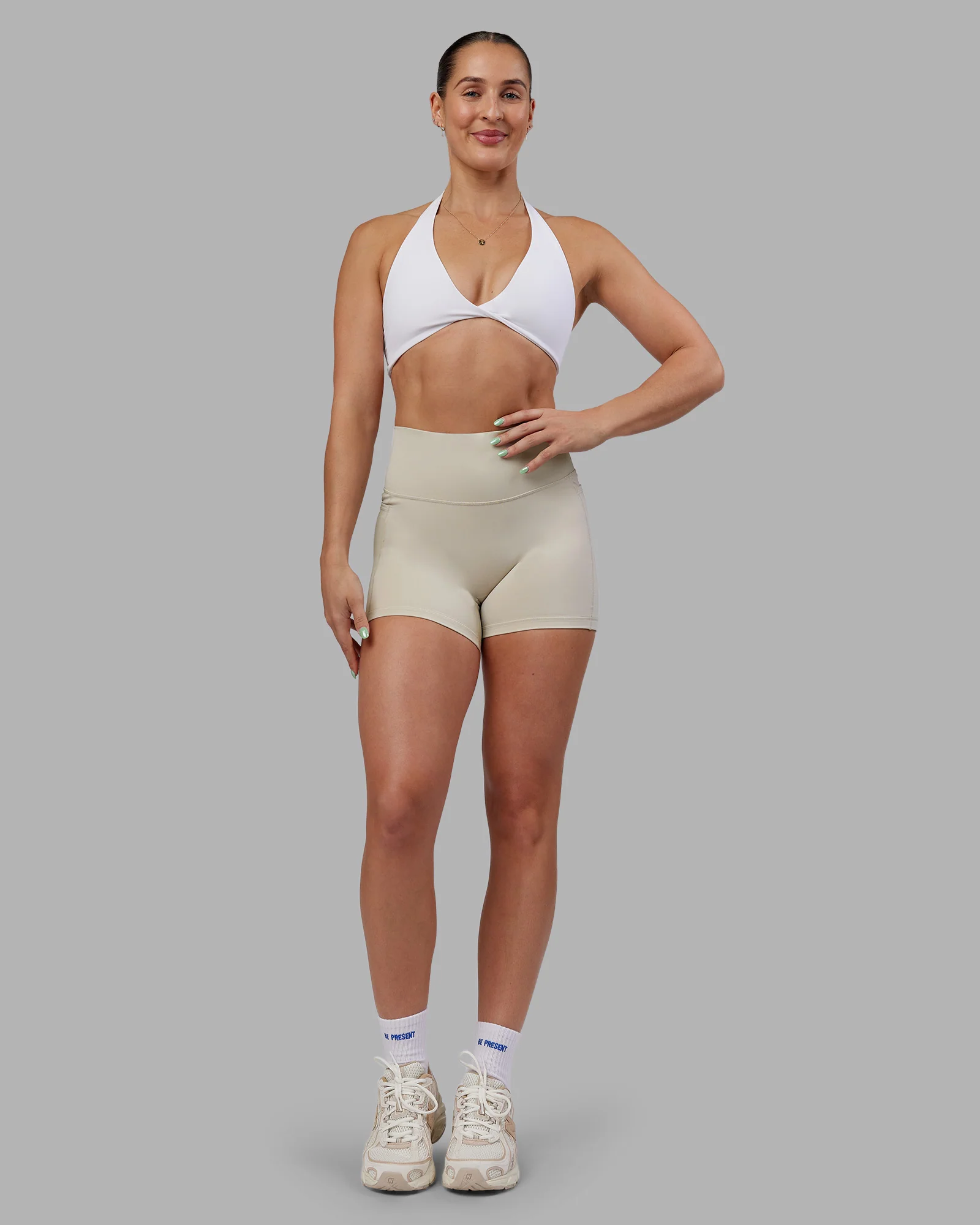 Abs Agile Halter Sports Bra - White - Image 6
