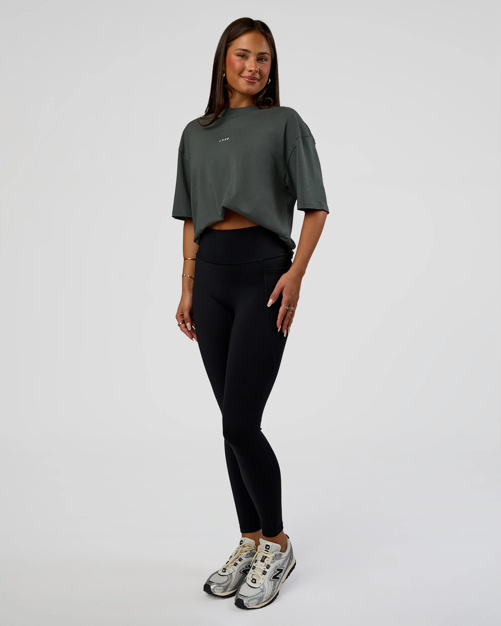 Abstract Haze FLXCotton Tee - Carbon Green-Cantaloupe - Image 11