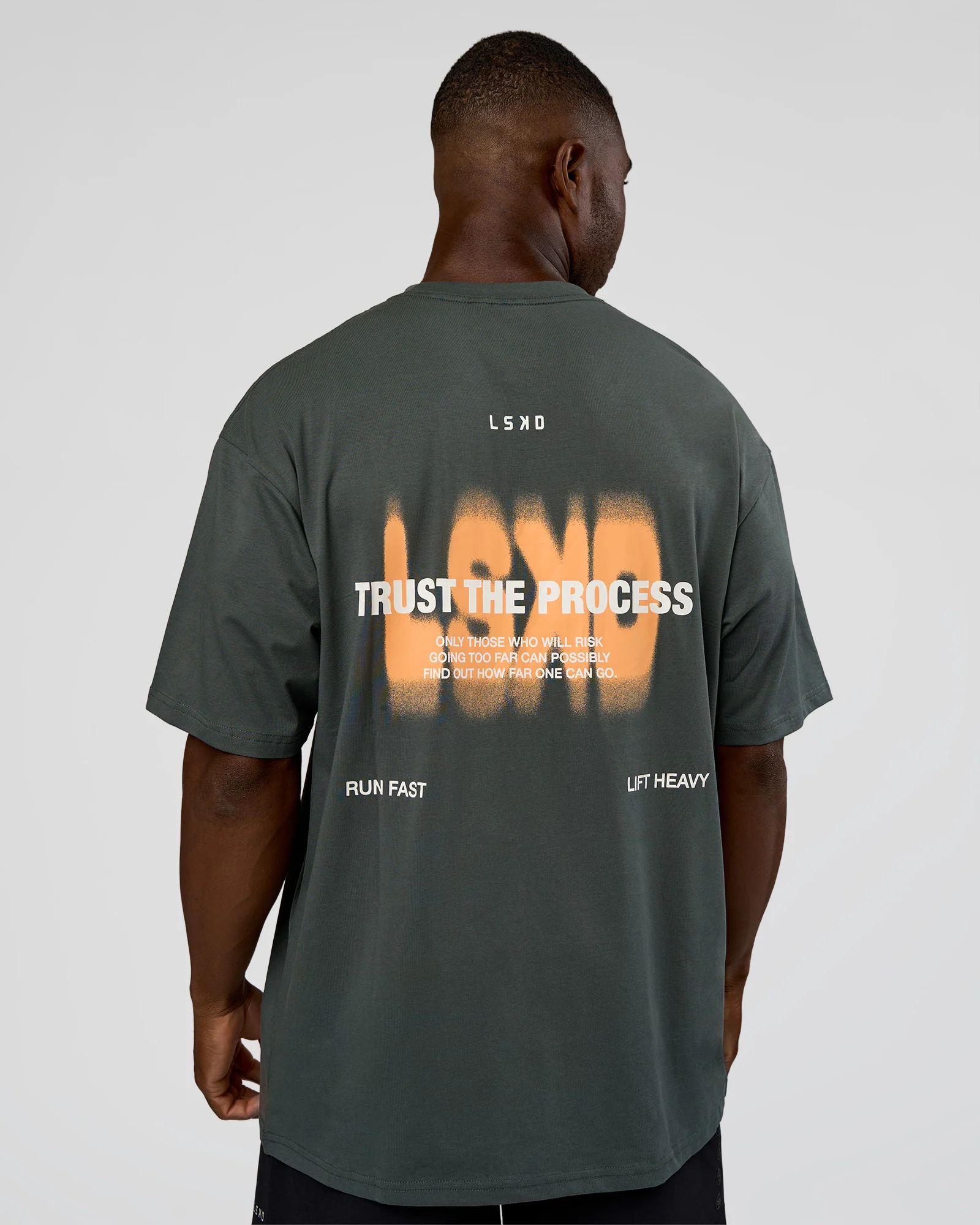 Abstract Haze FLXCotton Tee - Carbon Green-Cantaloupe - Image 2