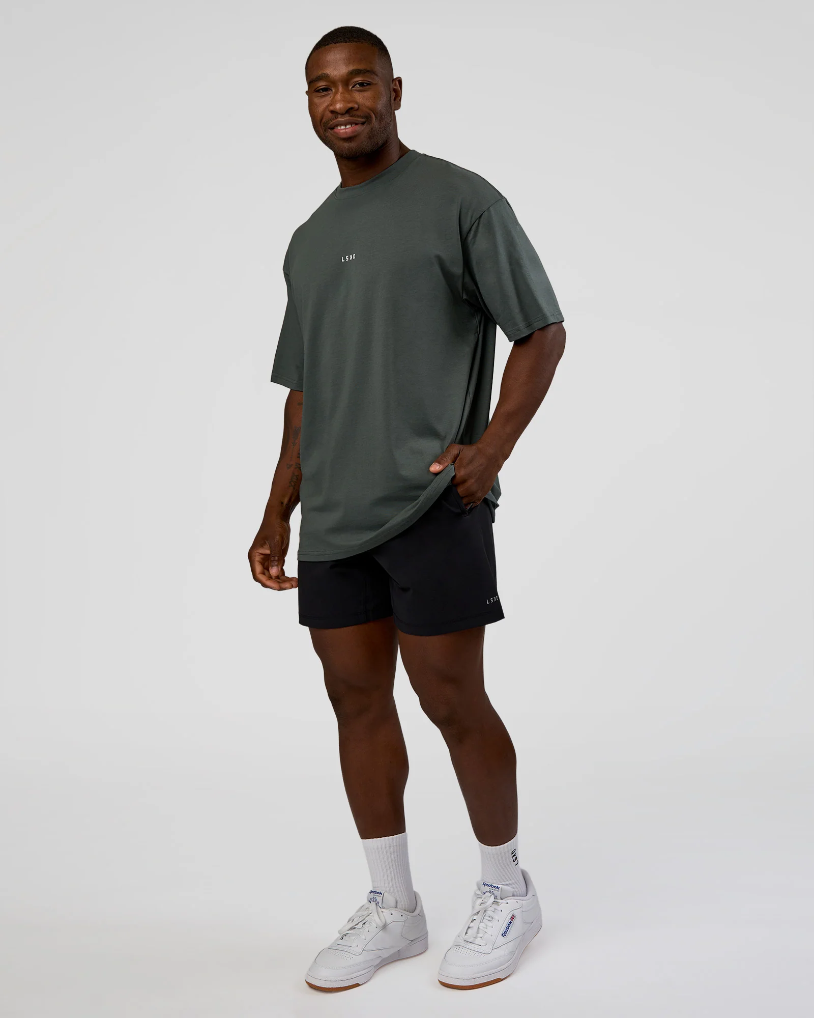 Abstract Haze FLXCotton Tee - Carbon Green-Cantaloupe - Image 3