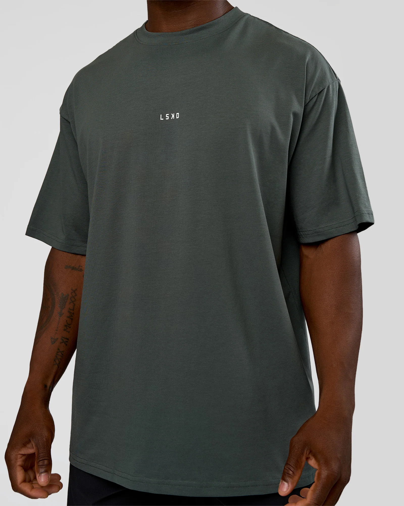 Abstract Haze FLXCotton Tee - Carbon Green-Cantaloupe - Image 7