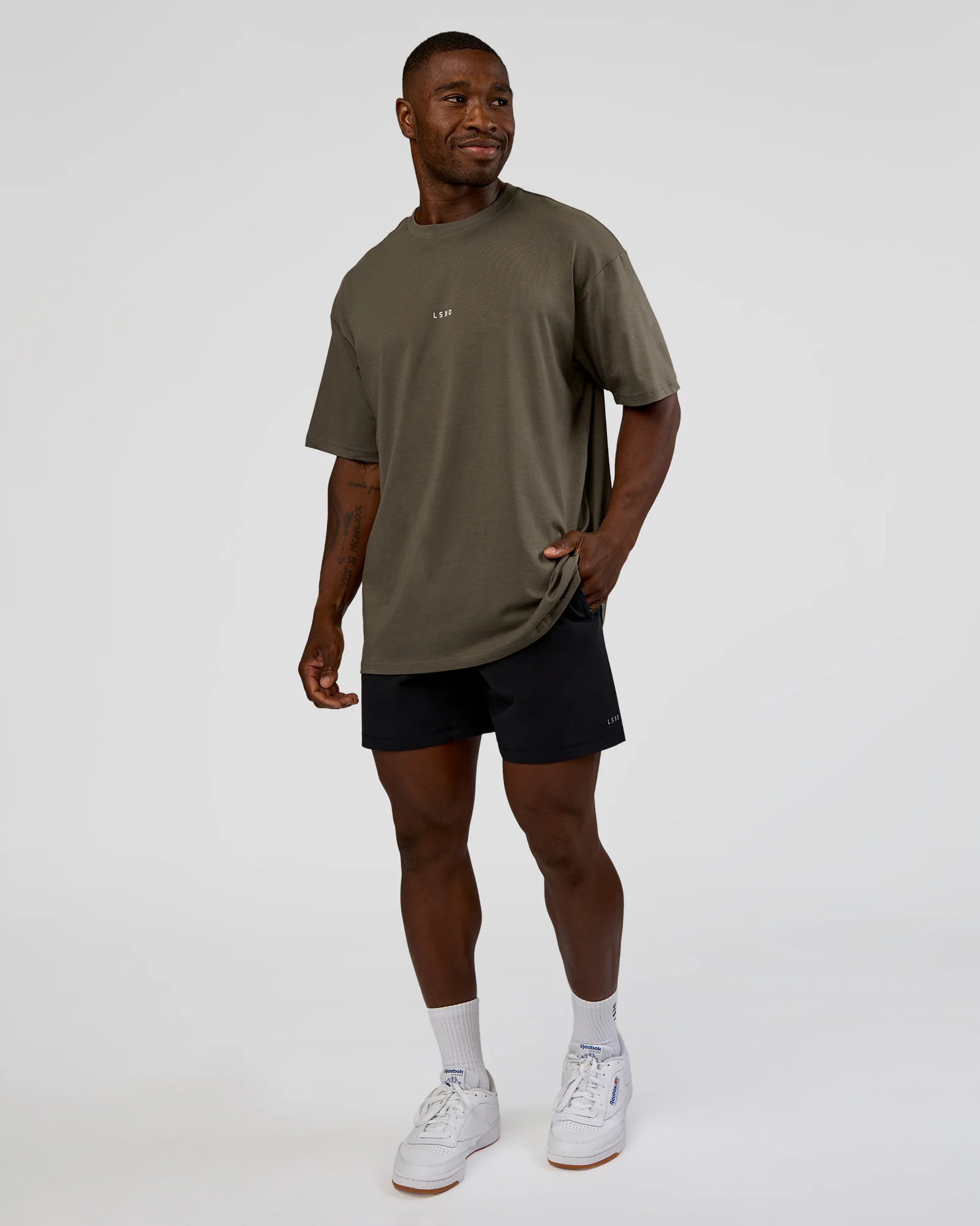 Abstract Haze FLXCotton Tee - Walnut Grey-White - Image 3