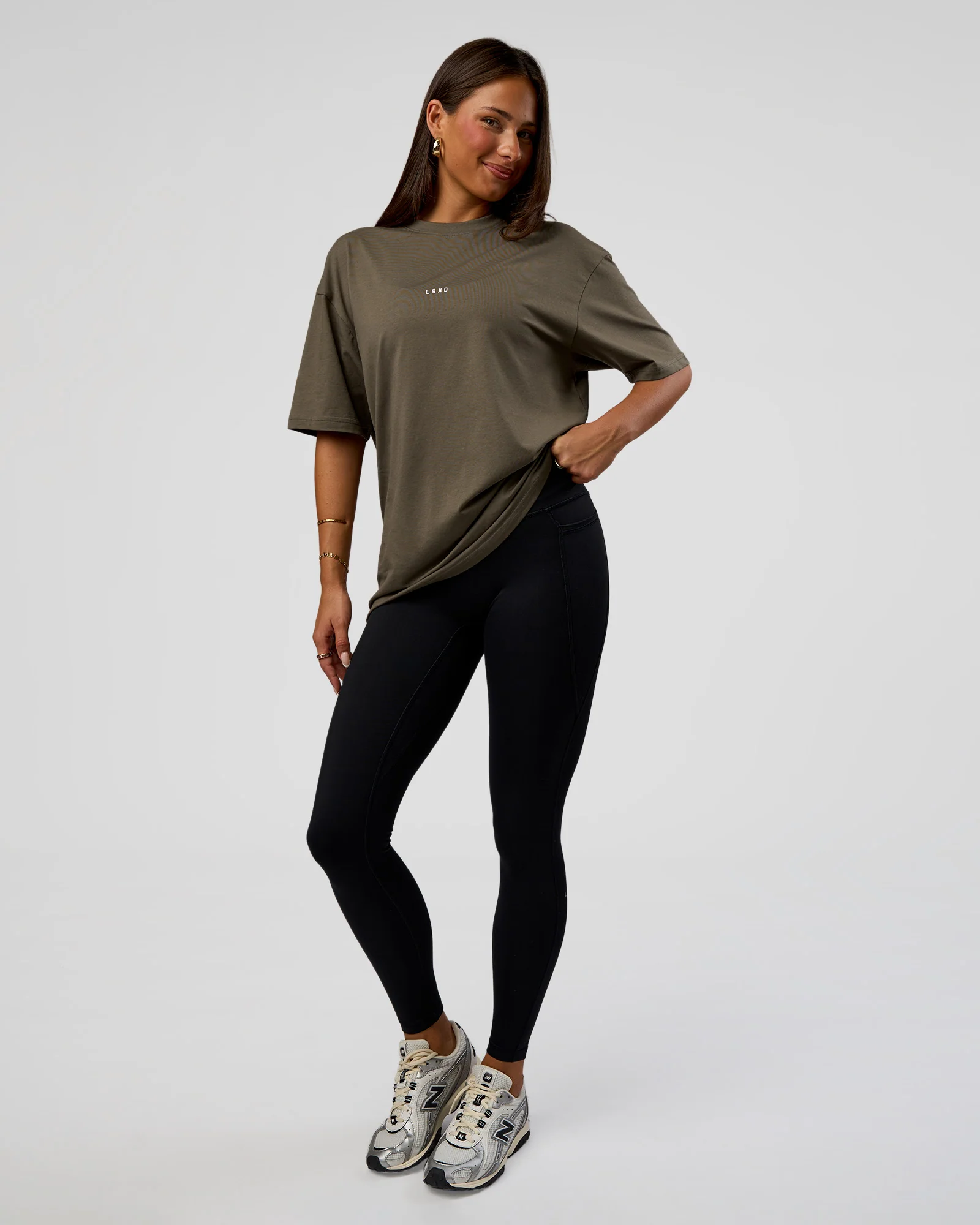 Abstract Haze FLXCotton Tee - Walnut Grey-White - Image 5
