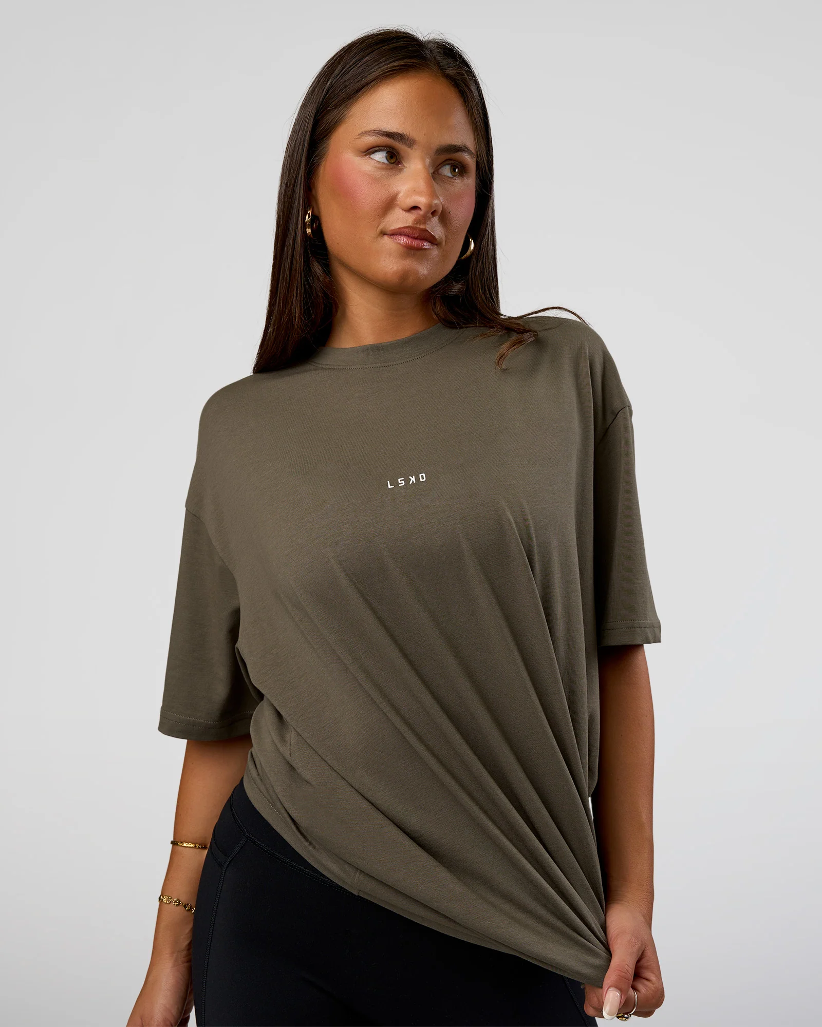 Abstract Haze FLXCotton Tee - Walnut Grey-White - Image 7