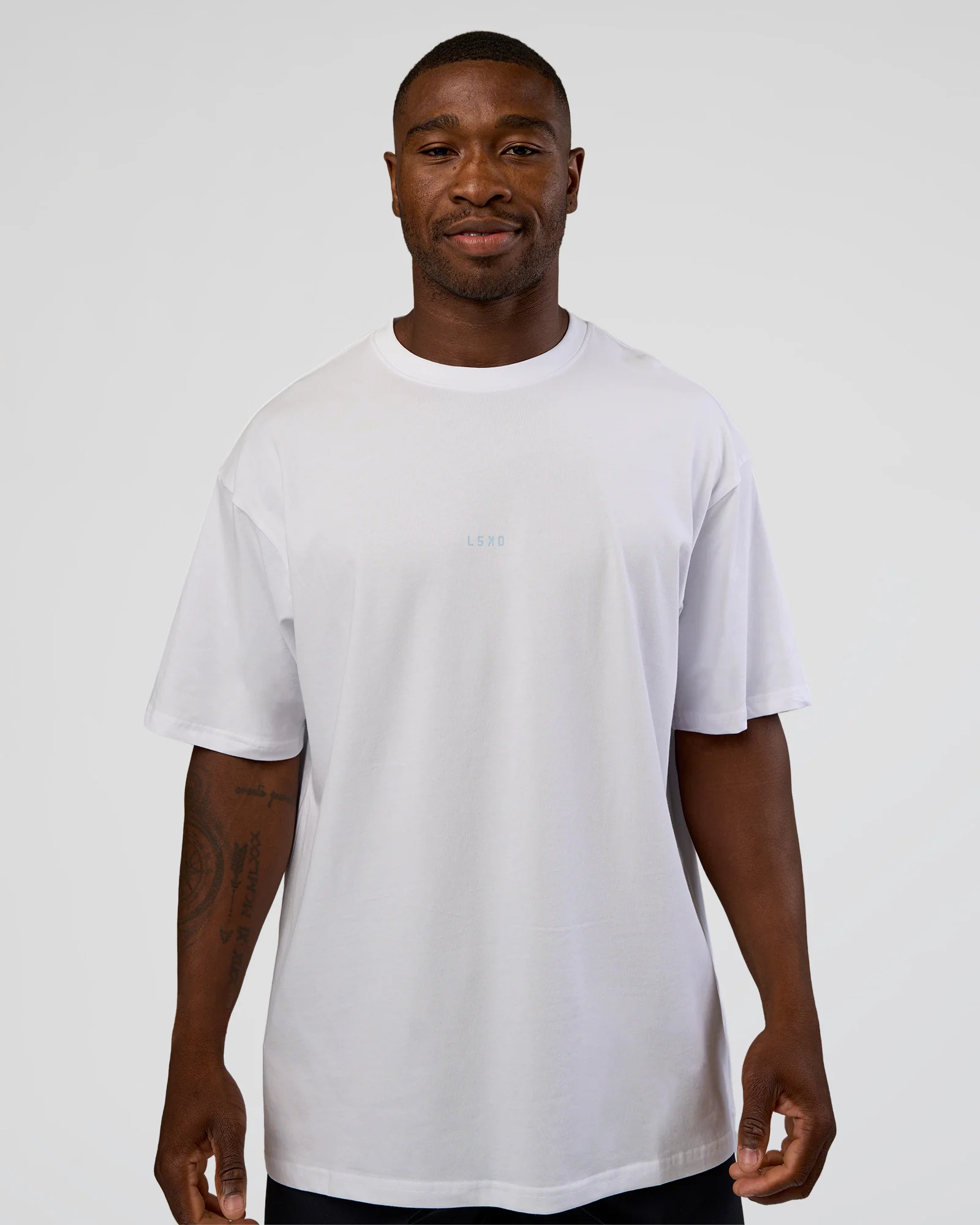Abstract Haze FLXCotton Tee - White-Blue Aura - Image 3