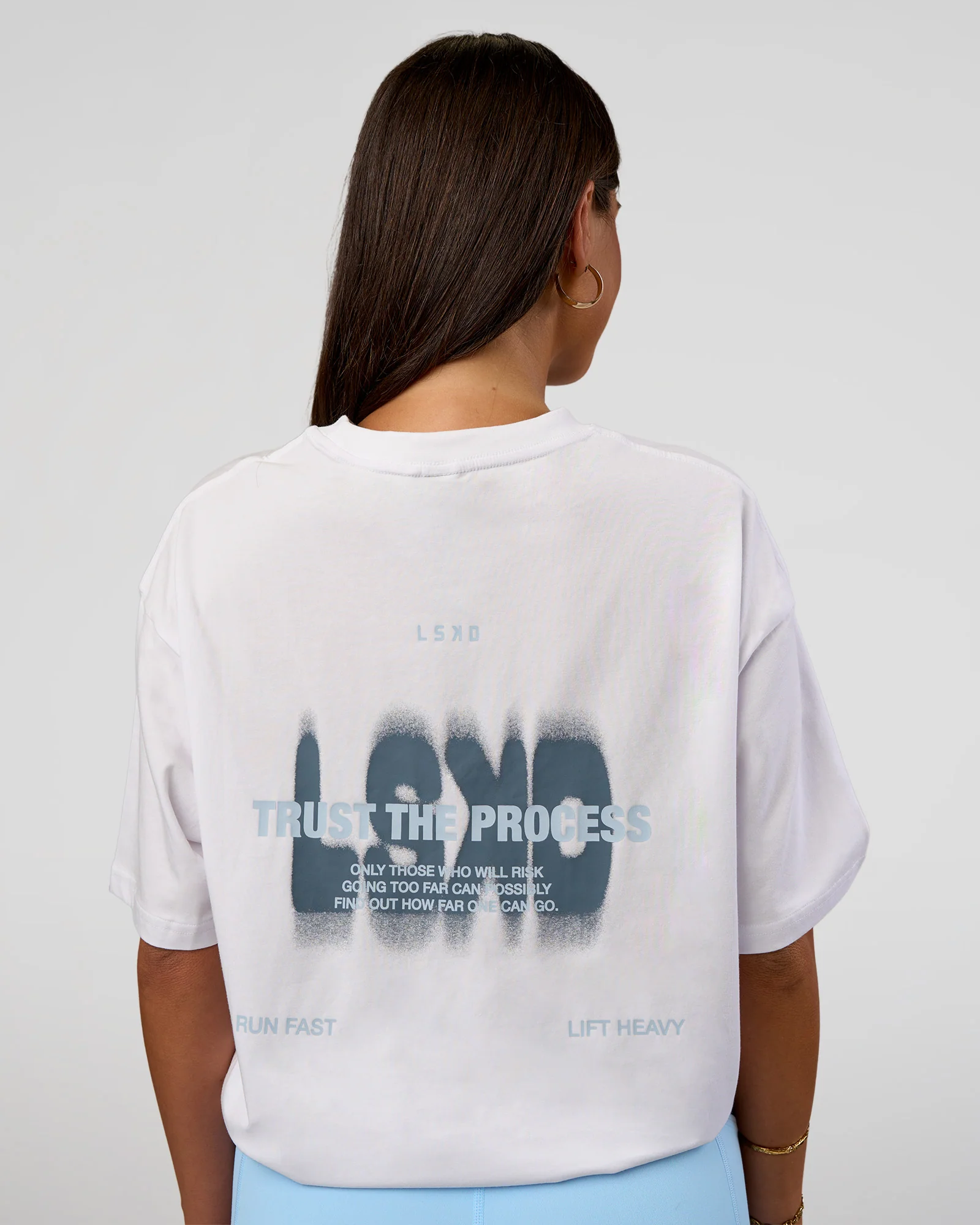 Abstract Haze FLXCotton Tee - White-Blue Aura - Image 4