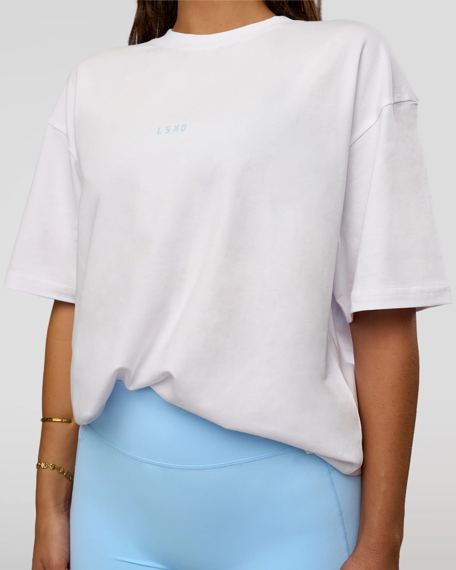 Abstract Haze FLXCotton Tee - White-Blue Aura - Image 9