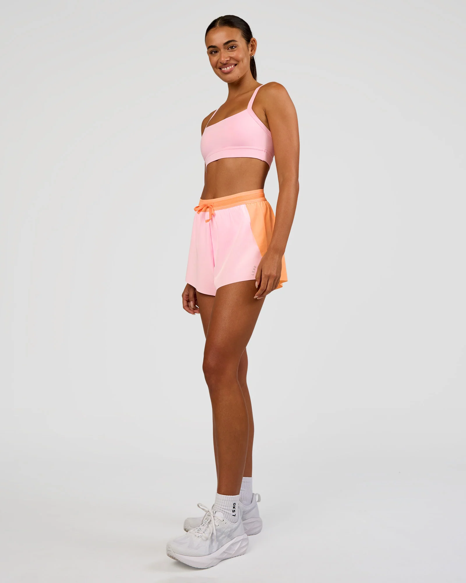 Accelerate 3" High-Rise Running Short - Cantaloupe-Marshmallow - Image 8