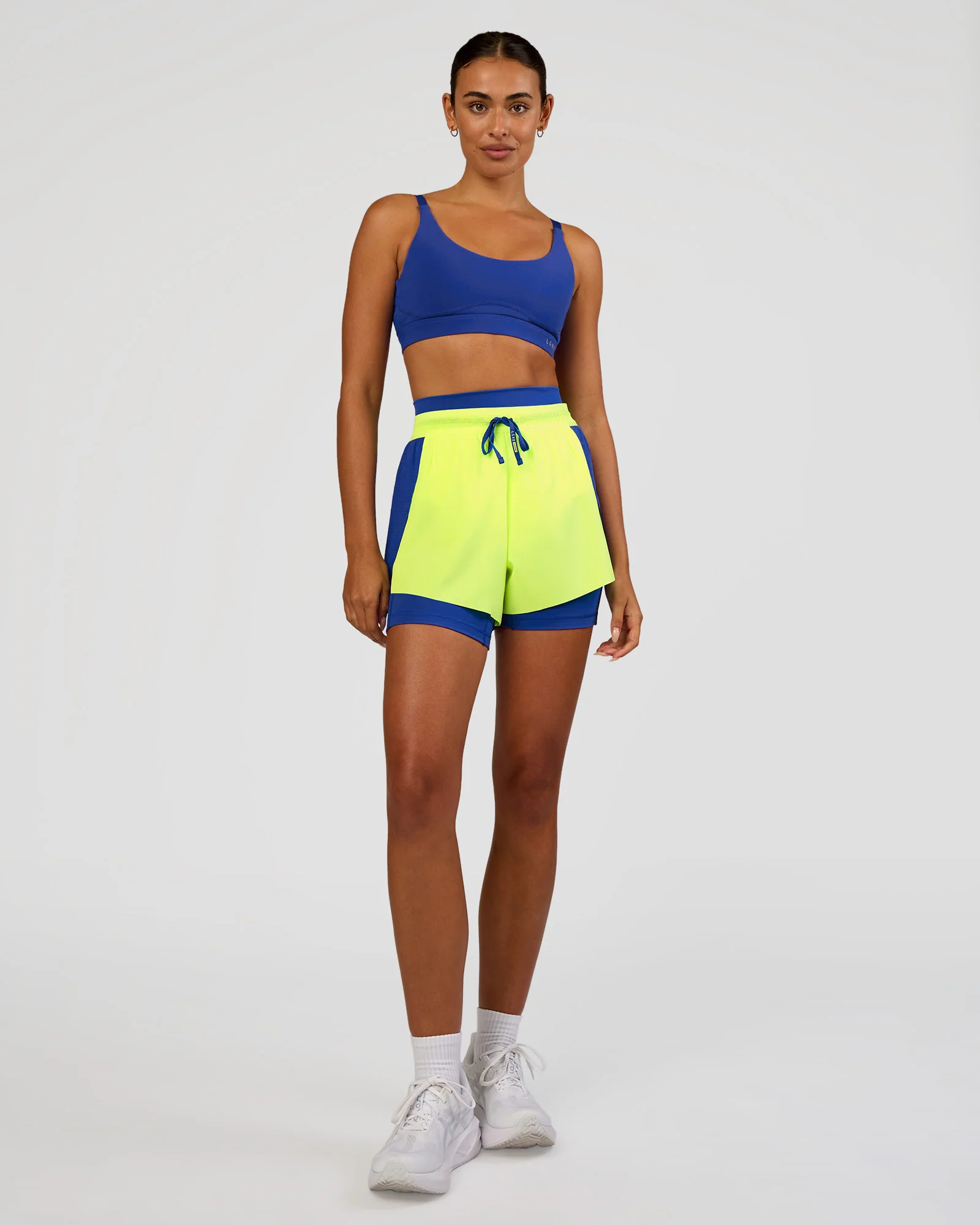 Accelerate 3" High-Rise Running Short - Electric Indigo-Lime Glo - Image 5