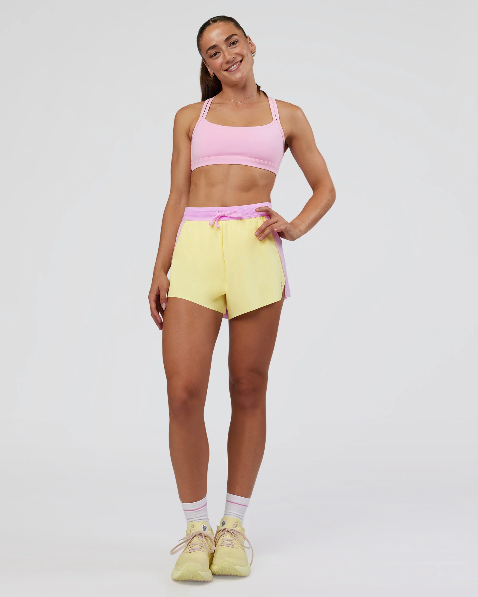 Accelerate 3" High-Rise Running Short - Marshmallow-Lemon - Image 2