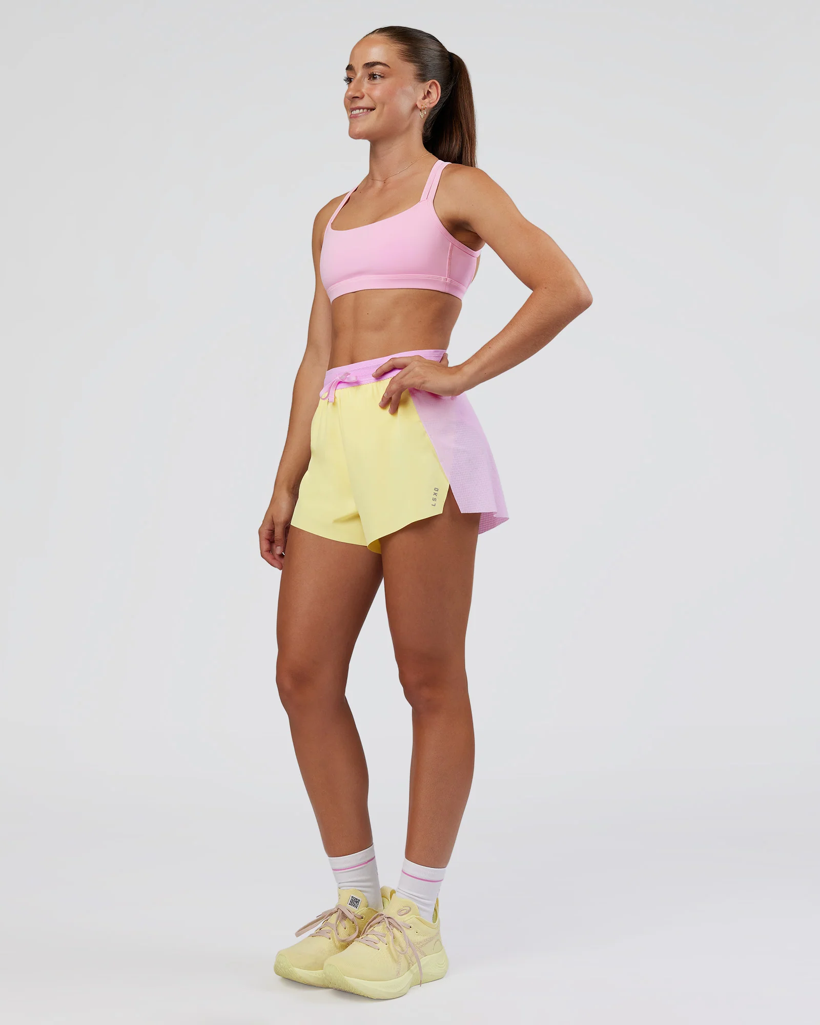 Accelerate 3" High-Rise Running Short - Marshmallow-Lemon - Image 5