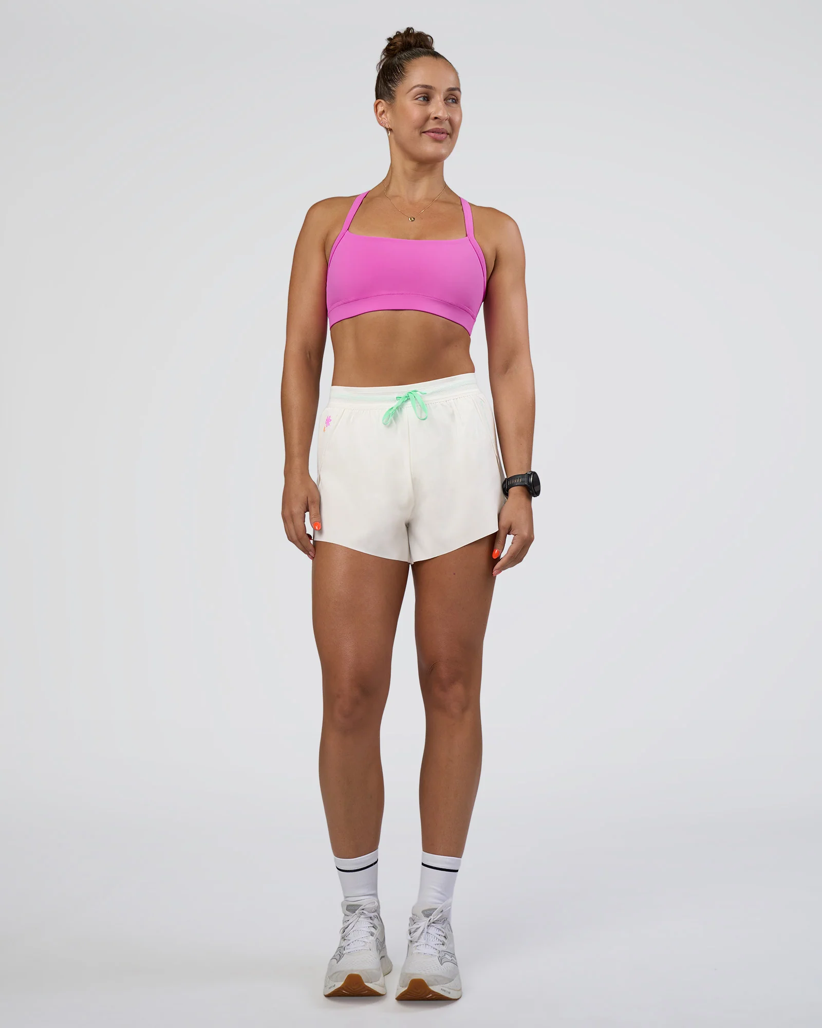 Accelerate 3" High-Rise Running Short - Off White-Floral Sticker - Image 5