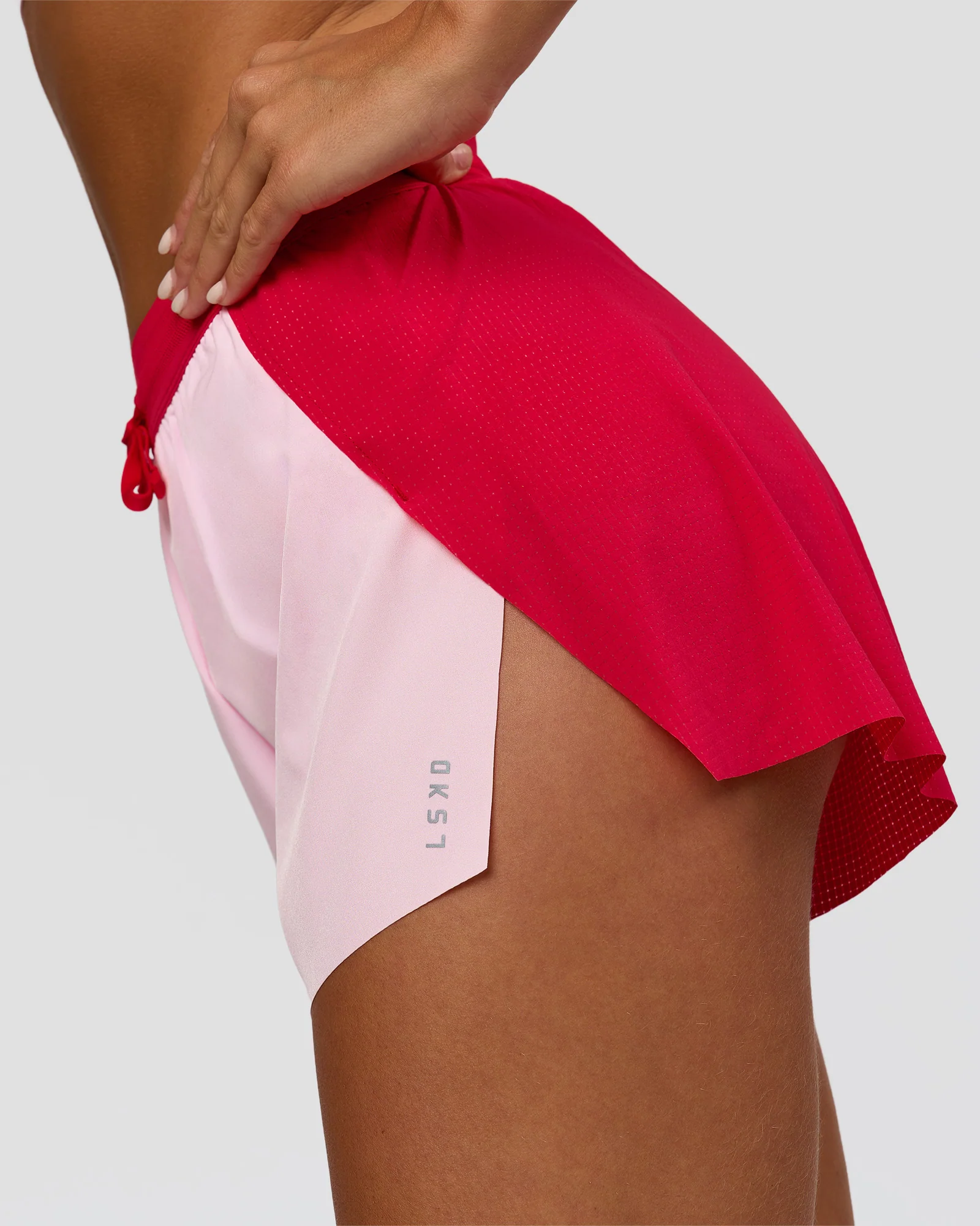 Accelerate 3" High-Rise Running Short - Scarlet-Marshmallow - Image 4