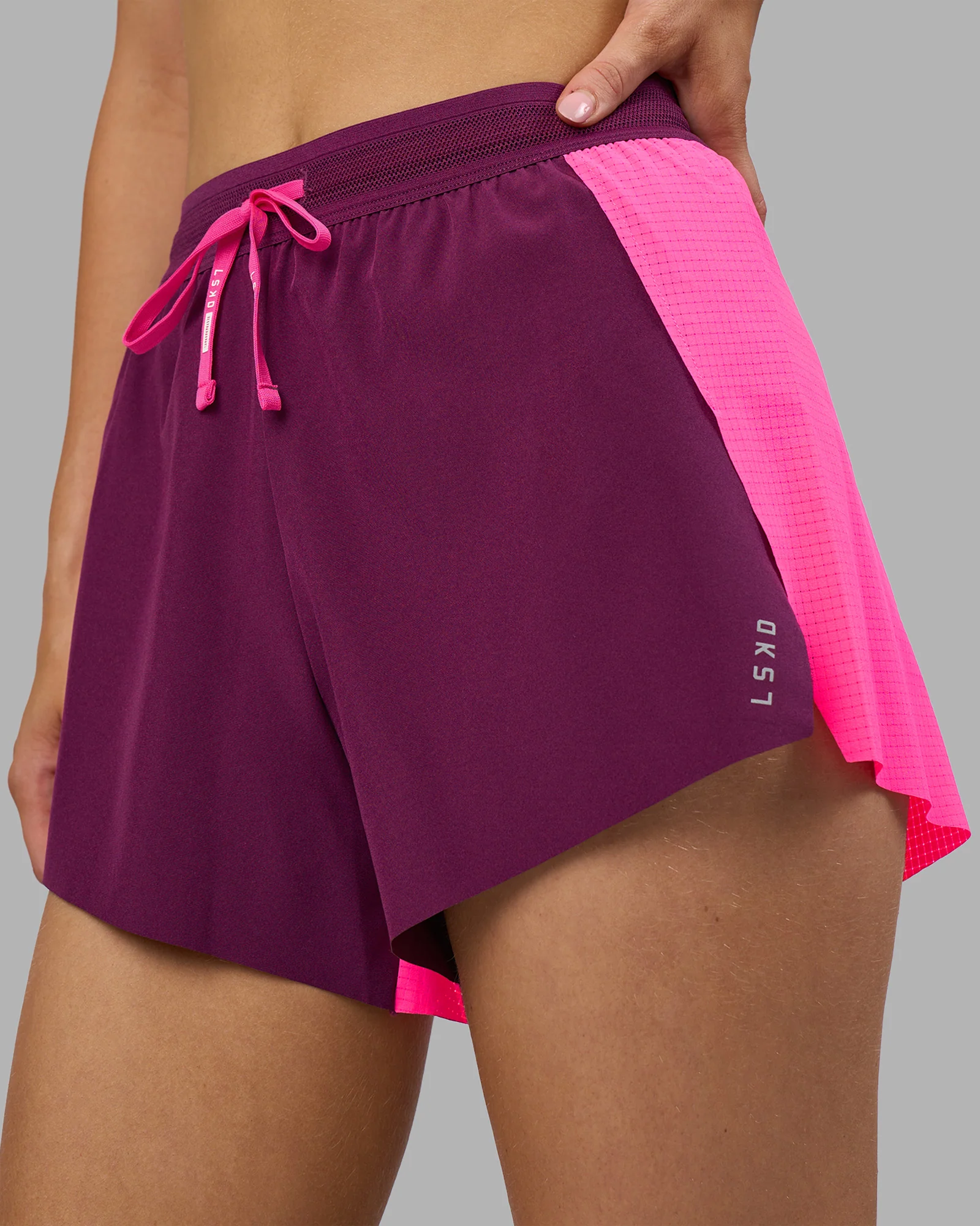 Accelerate 3" High-Rise Running Short - Ultra Pink-Plum Caspia - Image 3
