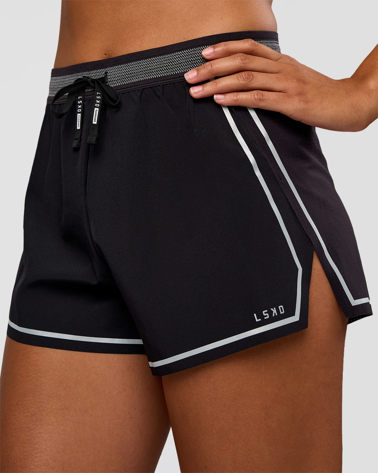 Accelerate 3" Reflective High-Rise Running Short - Black-Reflective - Image 5