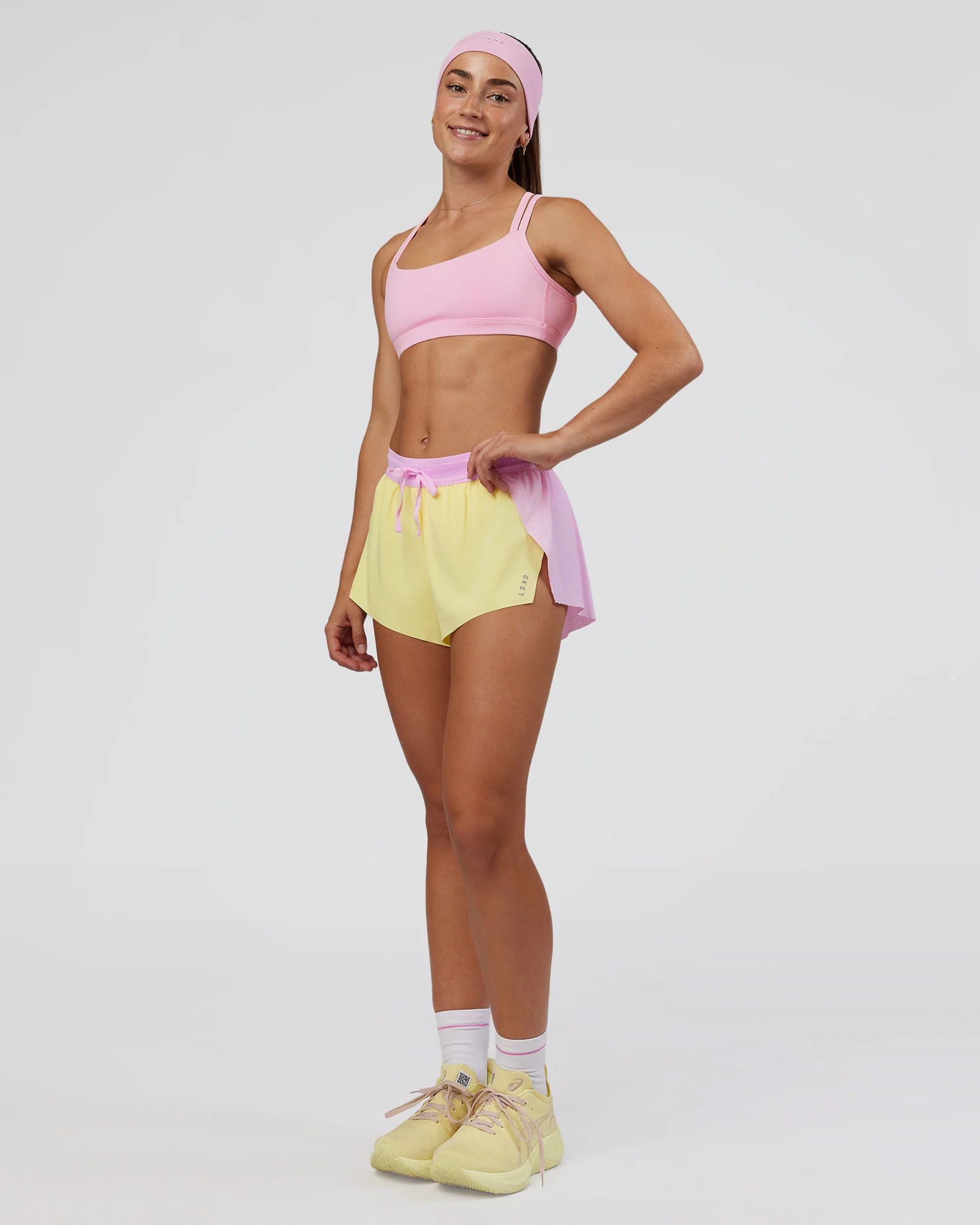 Accelerate 3" Mid-Rise Running Short - Marshmallow-Lemon - Image 3