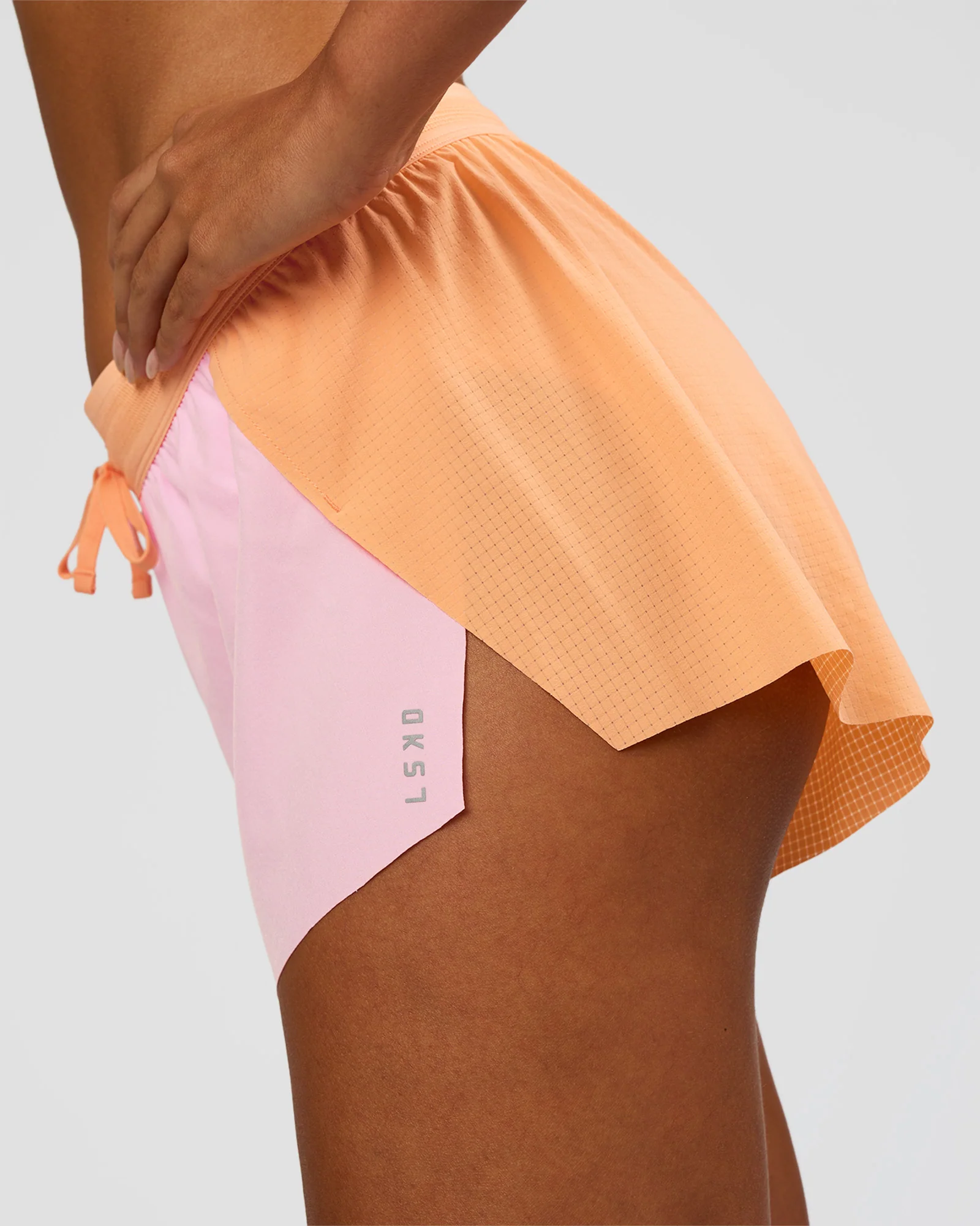 Accelerate 3" Mid-Rise Running Short - Cantaloupe-Marshmallow - Image 6