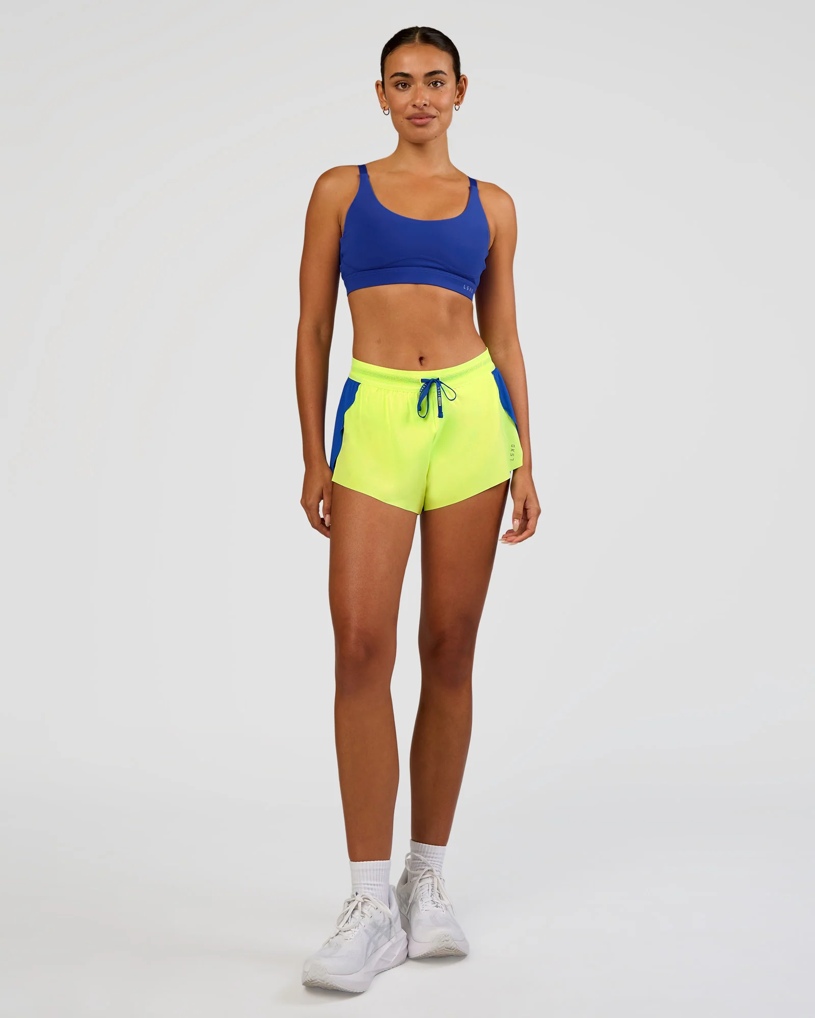 Accelerate 3" Mid-Rise Running Short - Electric Indigo-Lime Glo - Image 2
