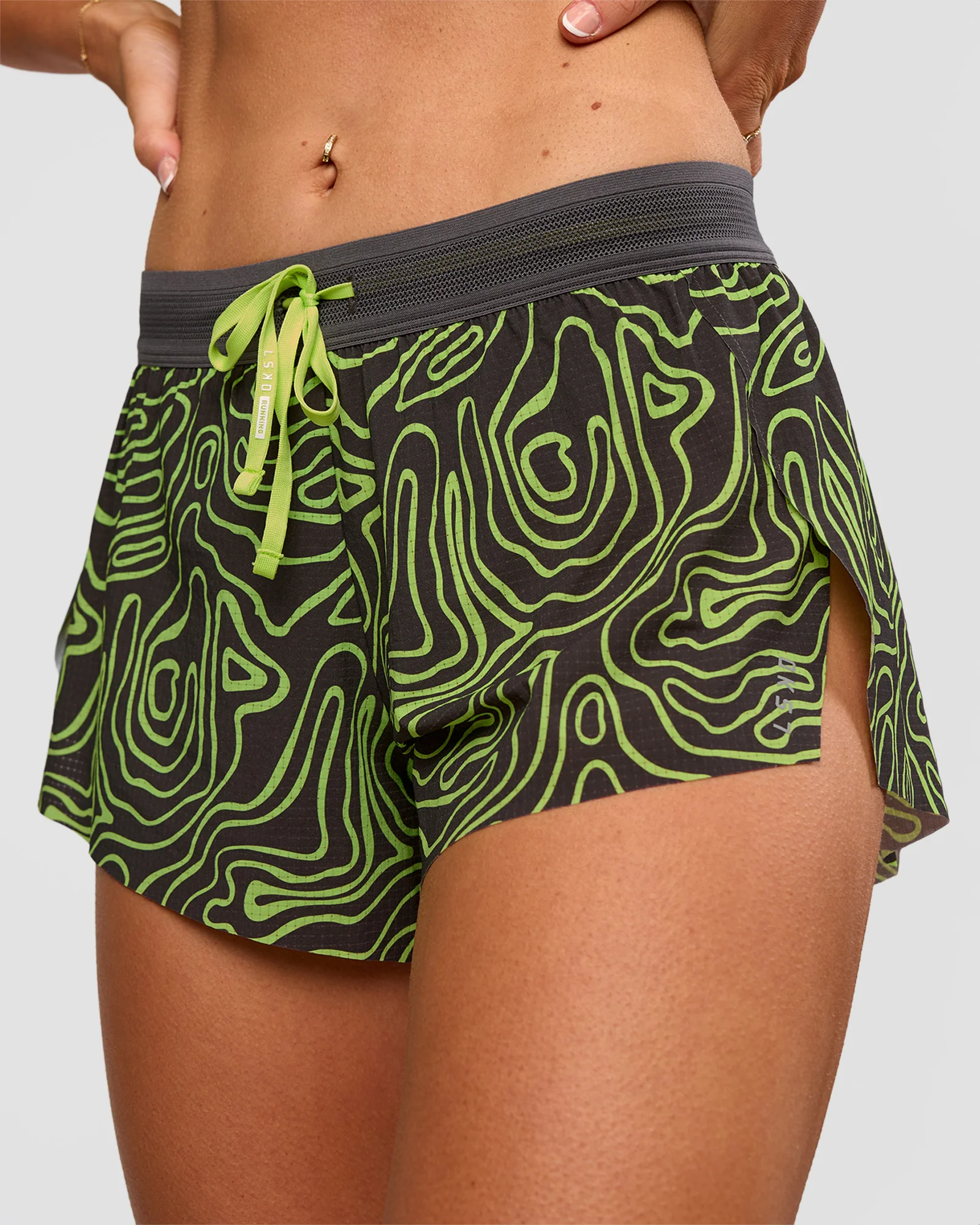 Accelerate 3" Mid-Rise Running Short - Friction Print Hyper Green - Image 10