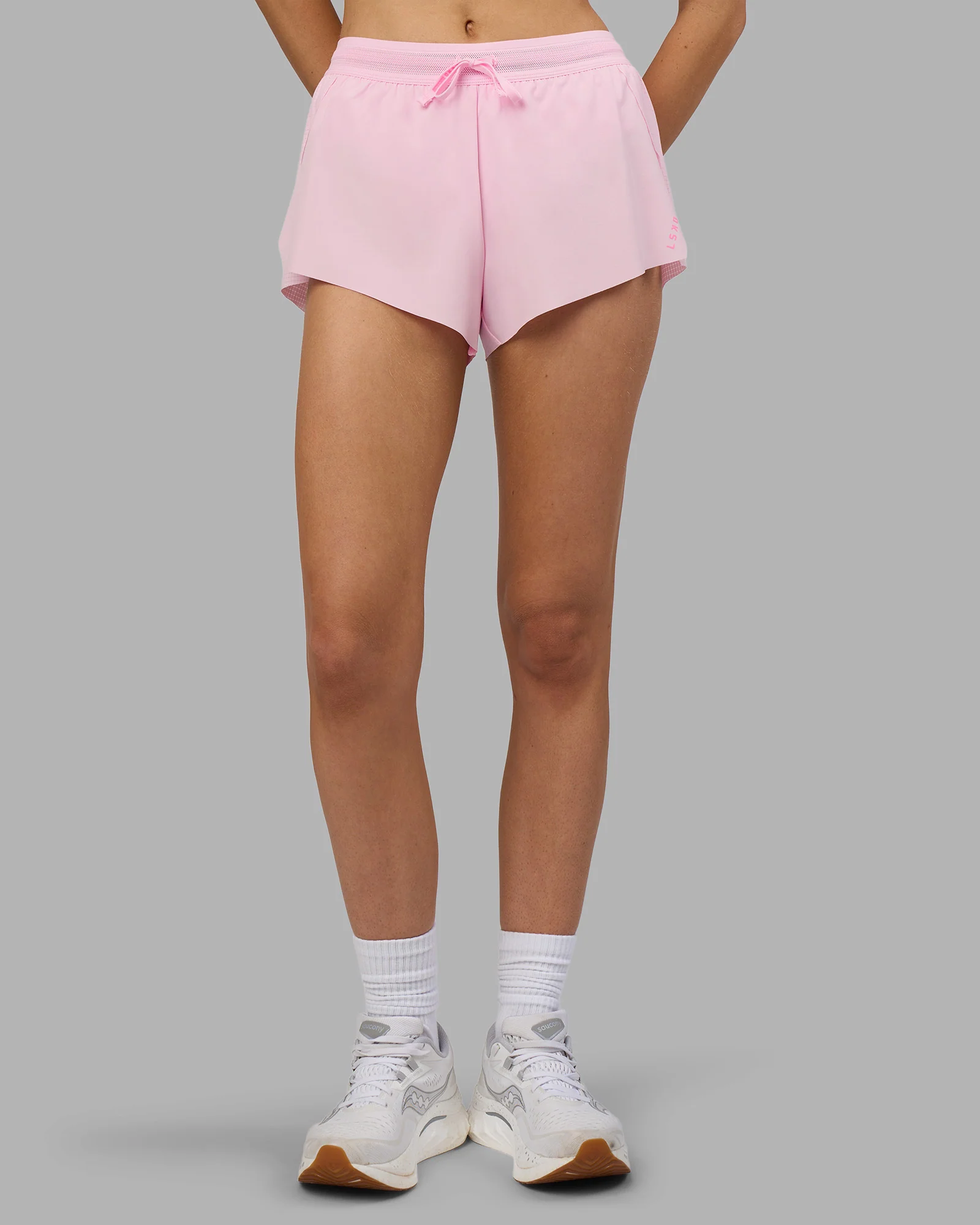 Accelerate 3" Mid-Rise Running Short - Marshmallow-Candy Pink - Image 2