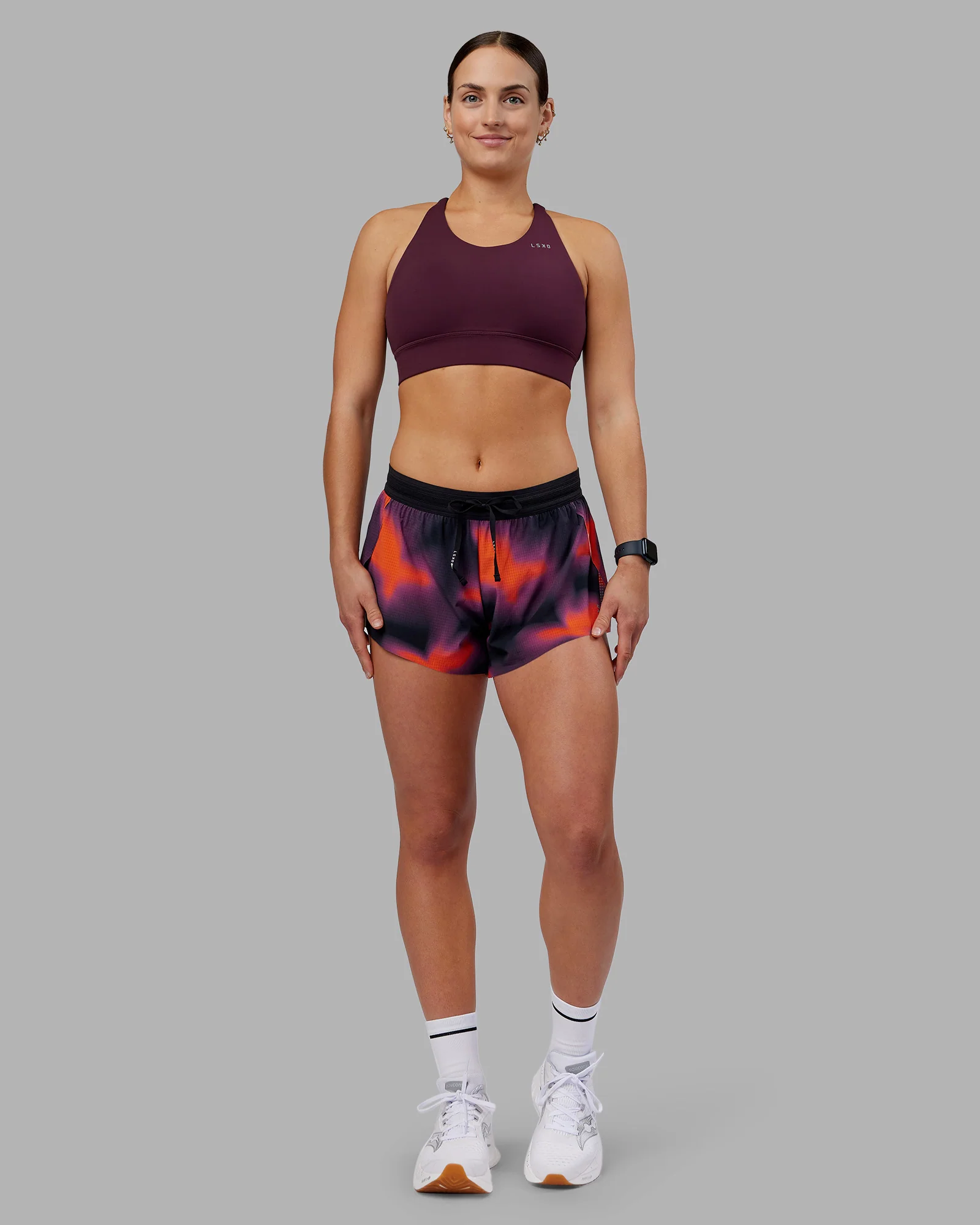 Accelerate Split Strap Sports Bra - Cherry Lacquer - Image 4