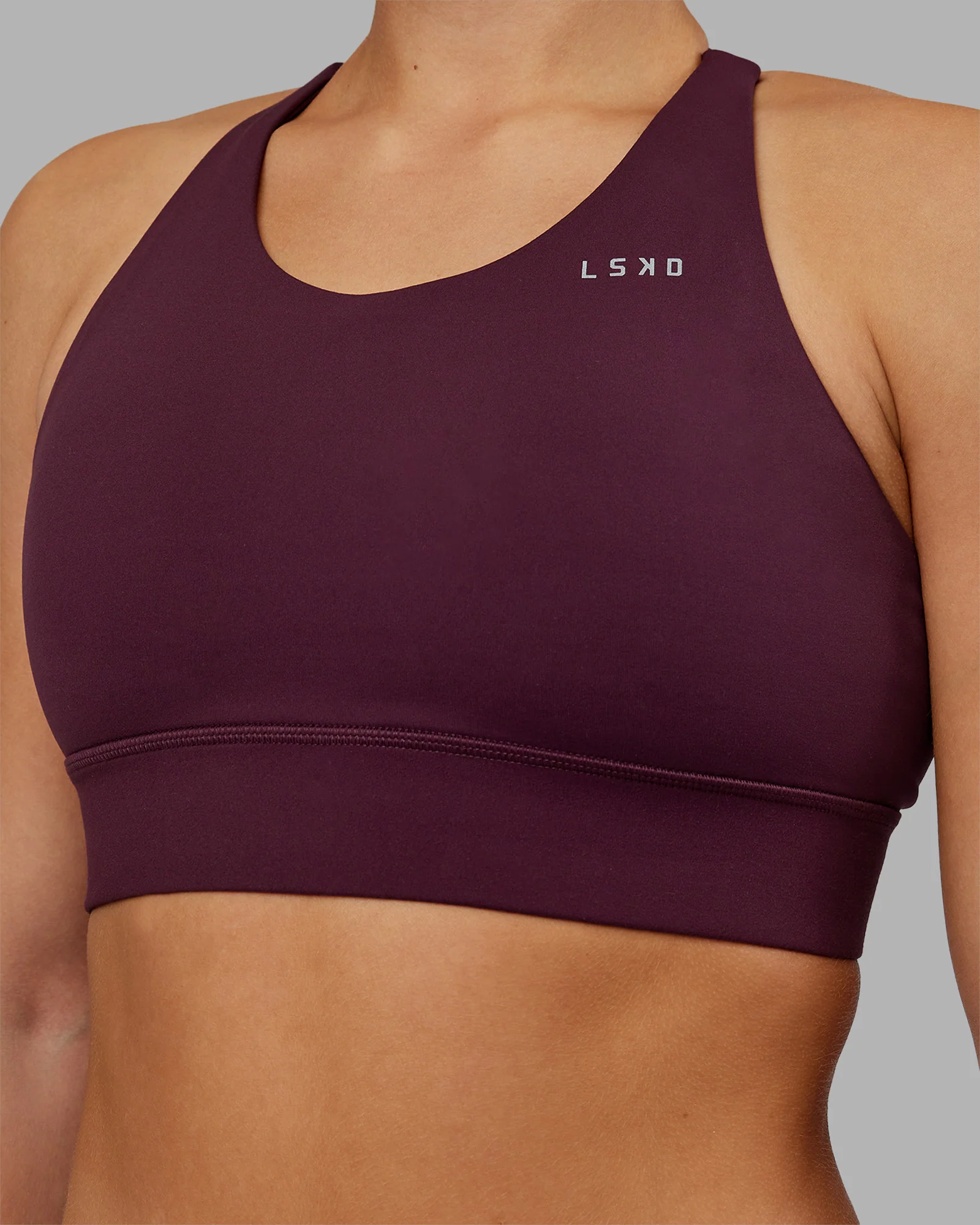 Accelerate Split Strap Sports Bra - Cherry Lacquer - Image 5