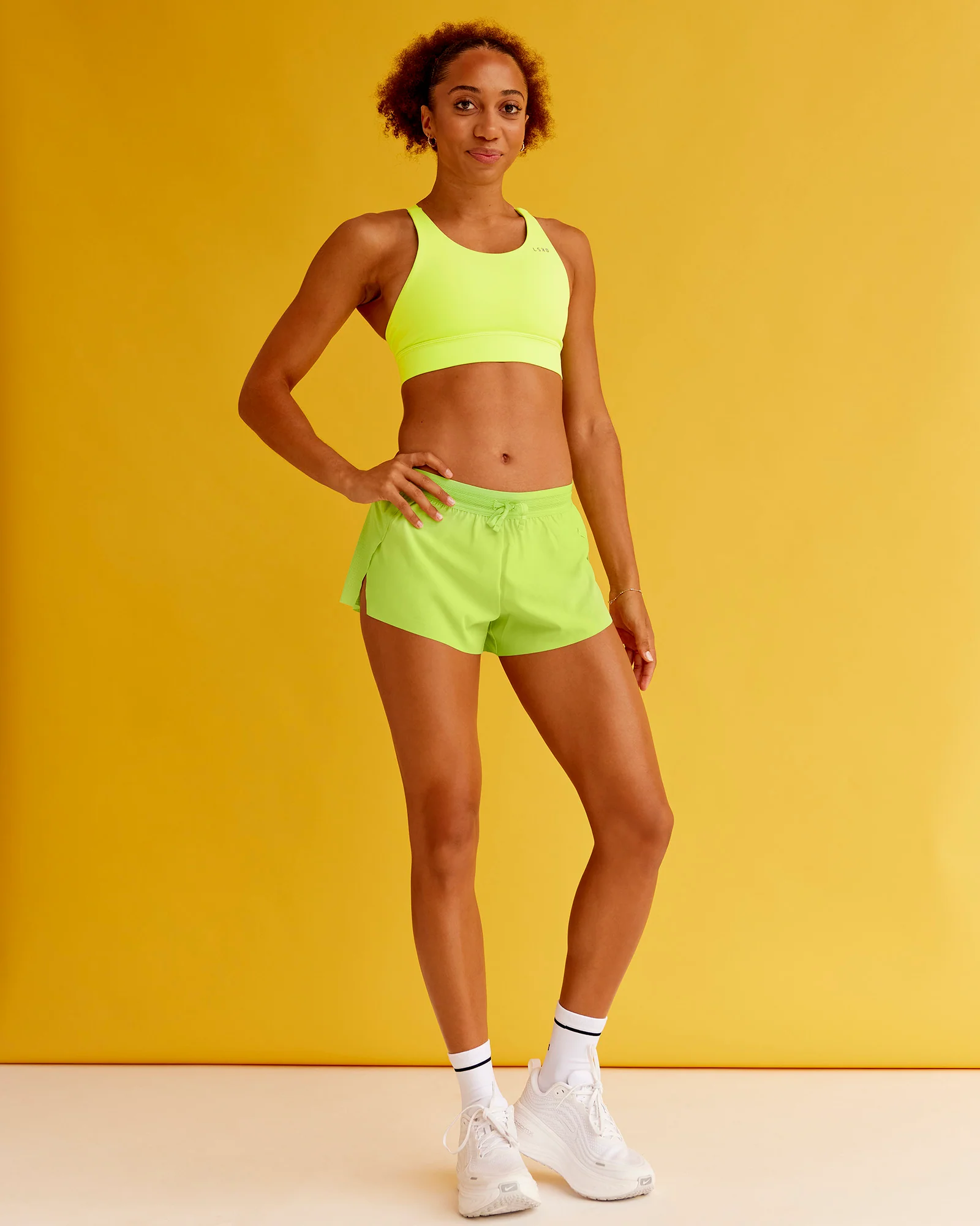 Accelerate Split Strap Sports Bra - Hyper Green - Image 3
