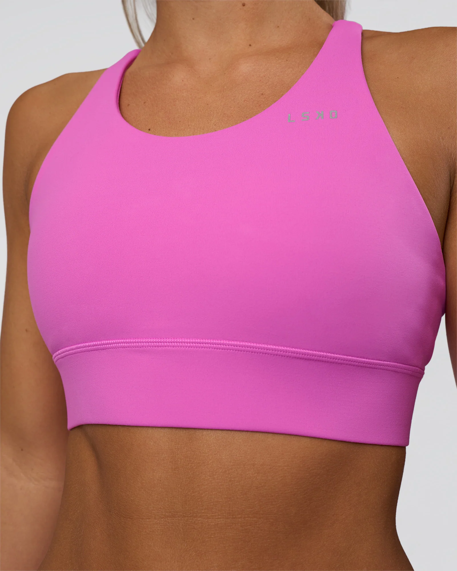Accelerate Split Strap Sports Bra - Ultra Fuchsia - Image 4